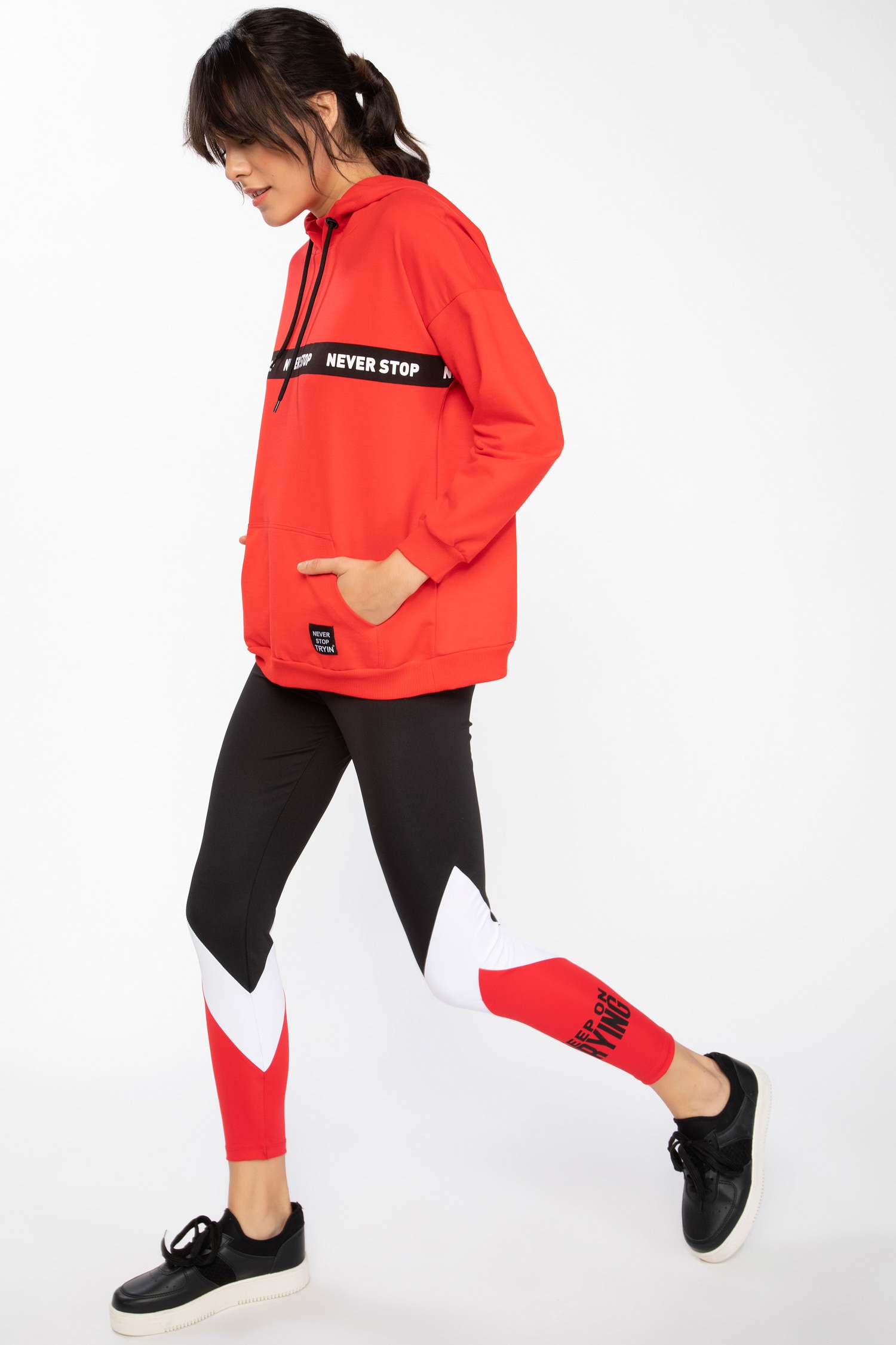 Defacto Renk Bloklu Baskılı Slim Fit Tayt. 2