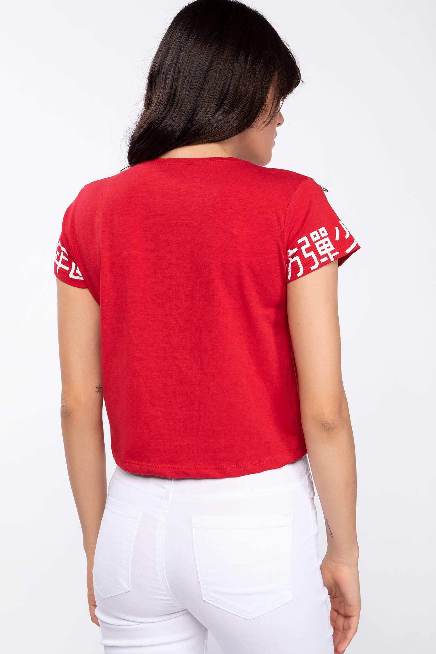 Defacto Yazı Baskılı Kısa T-shirt. 4