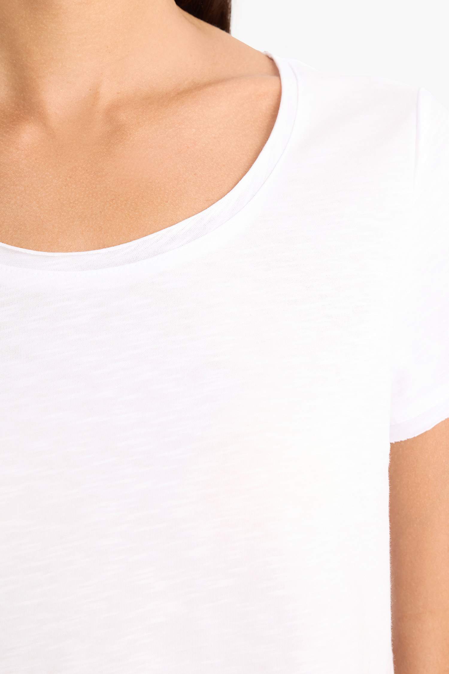 Regular Fit Yuvarlak Yaka Basic Düz Kısa Kollu Beyaz Tişört