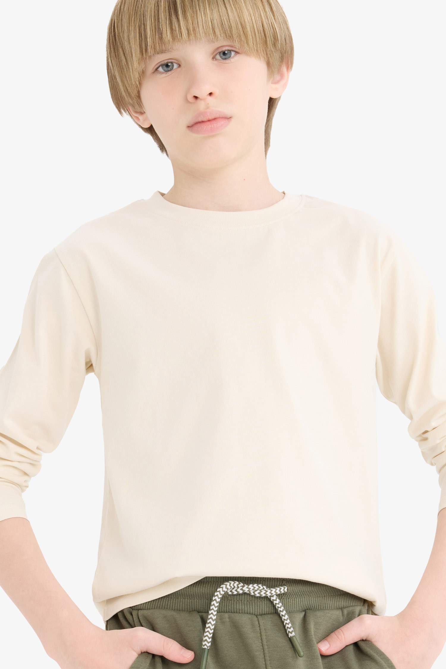 Boy Crew Neck Long Sleeve Basic T-Shirt