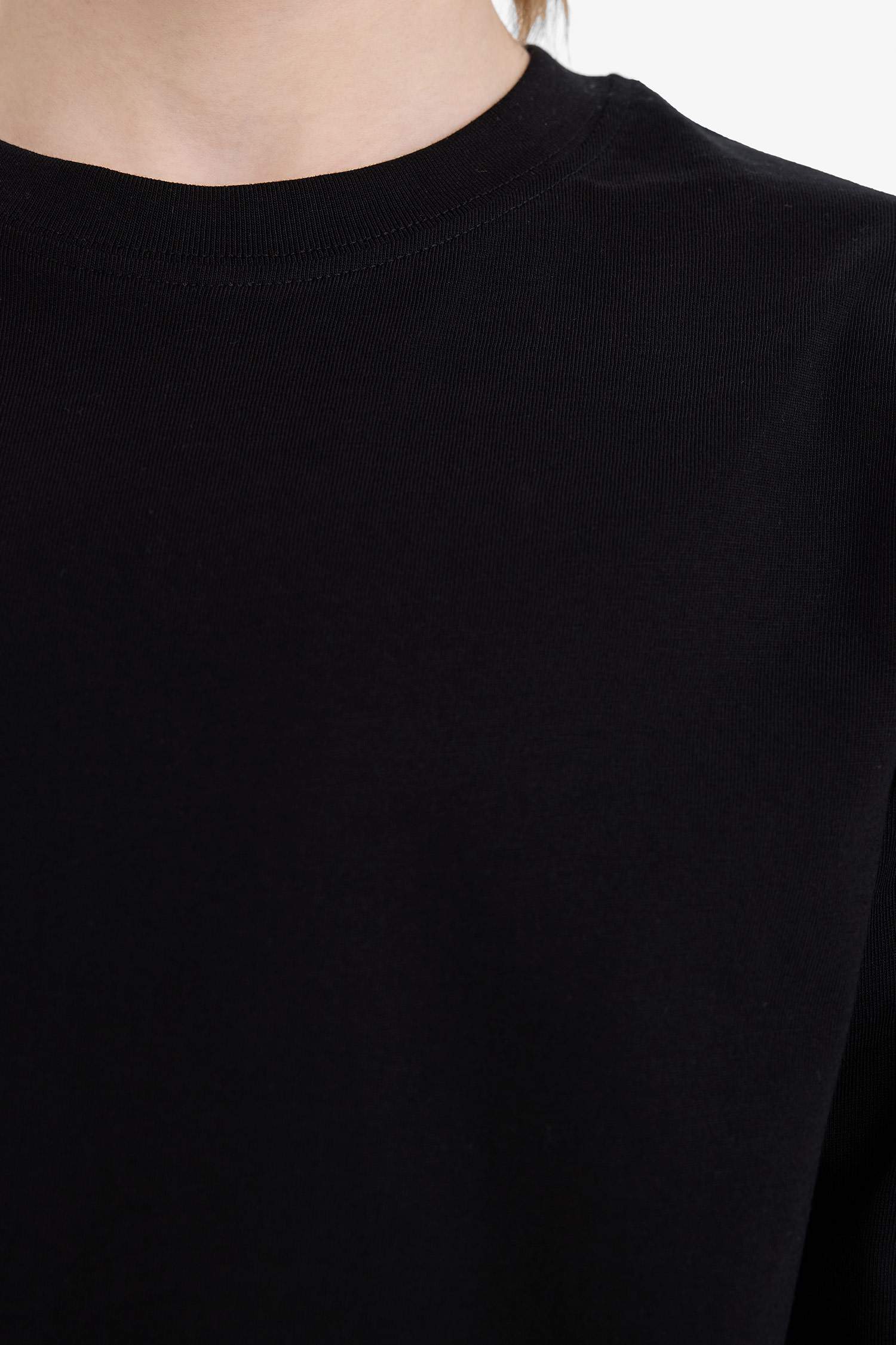 Erkek Çocuk Bisiklet Yaka Basic Düz Uzun Kollu Okul Tişörtü