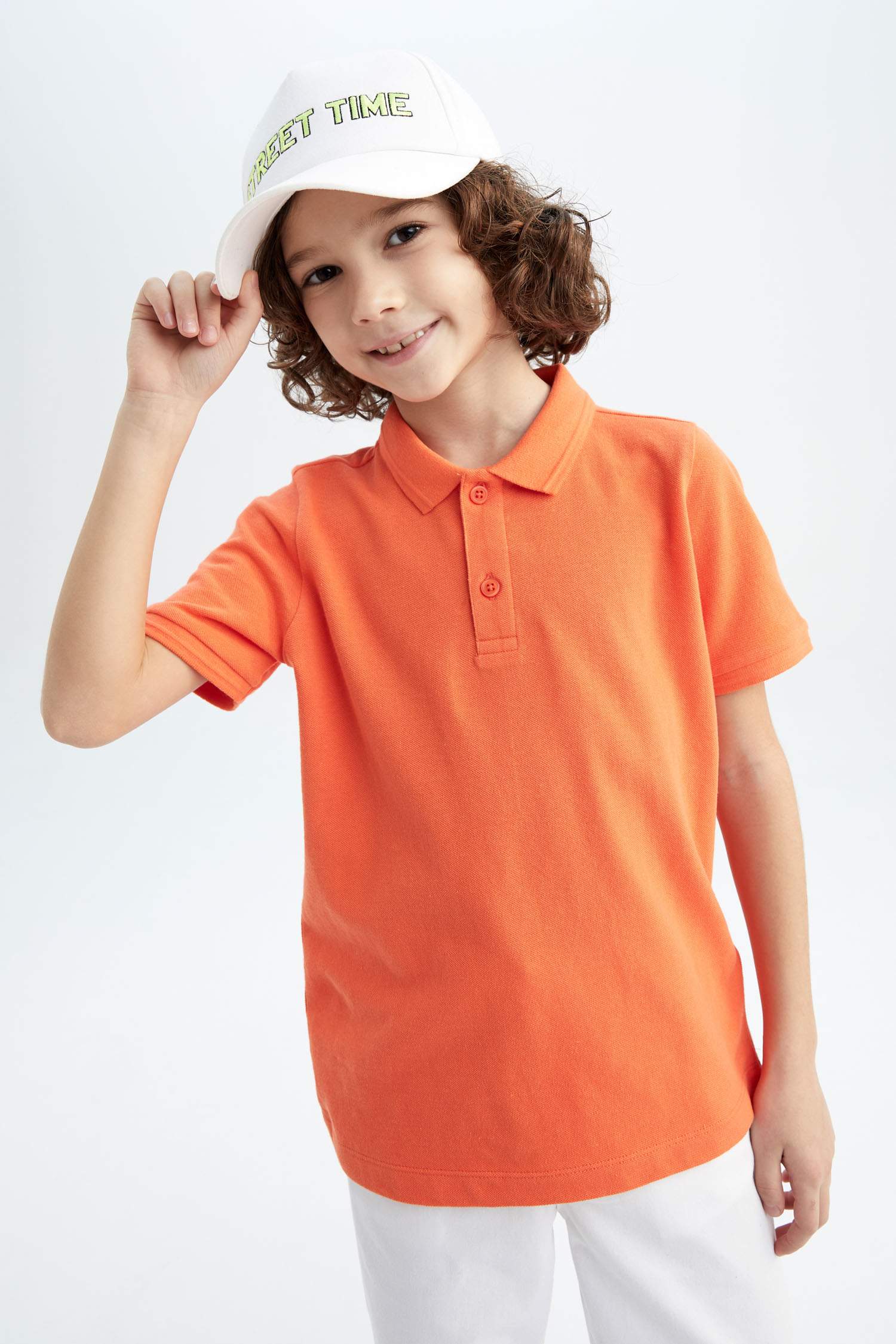 boys orange polo shirt