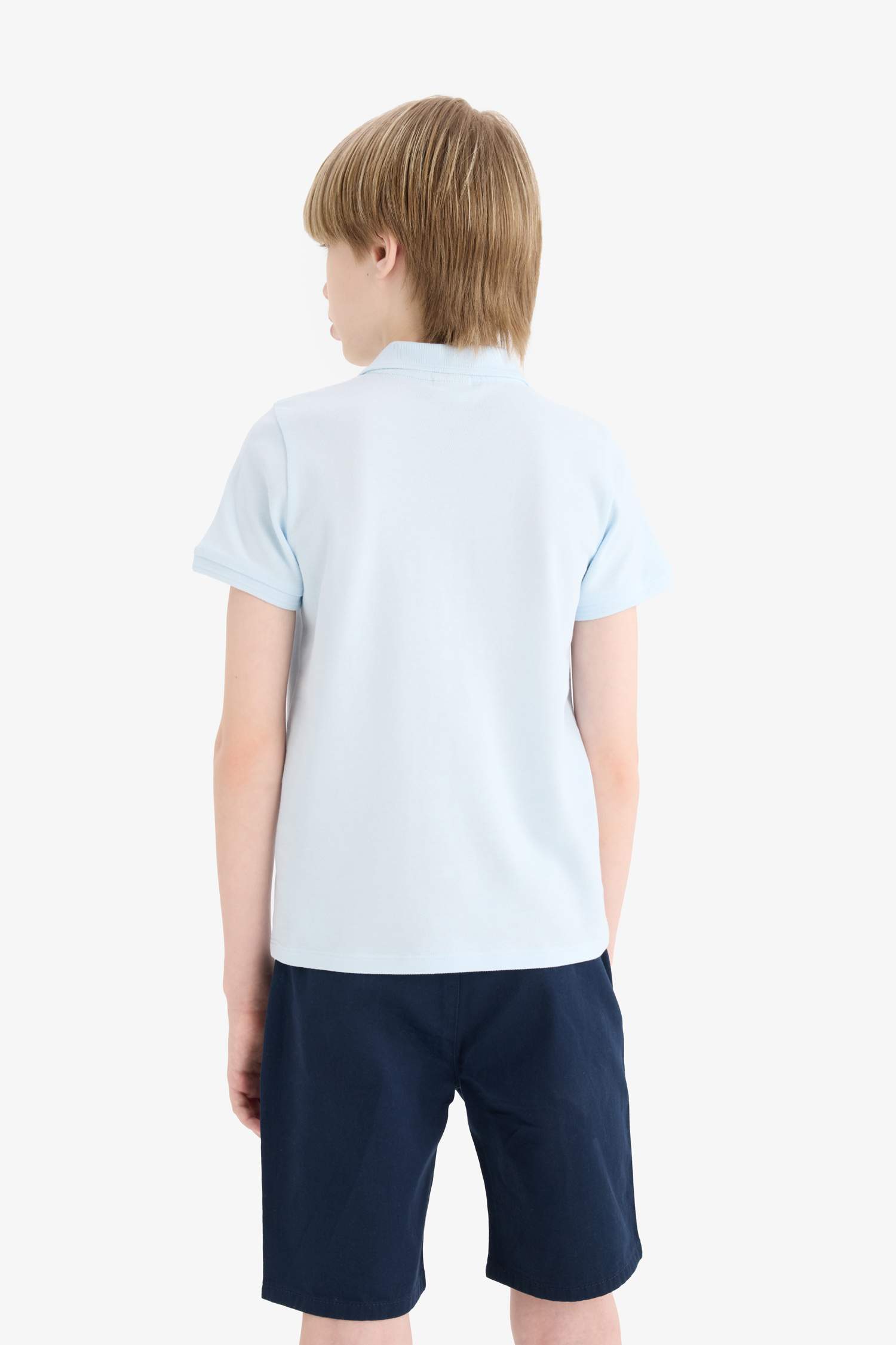 Erkek Çocuk Polo Yaka Basic Düz Pike Okul Tişörtü