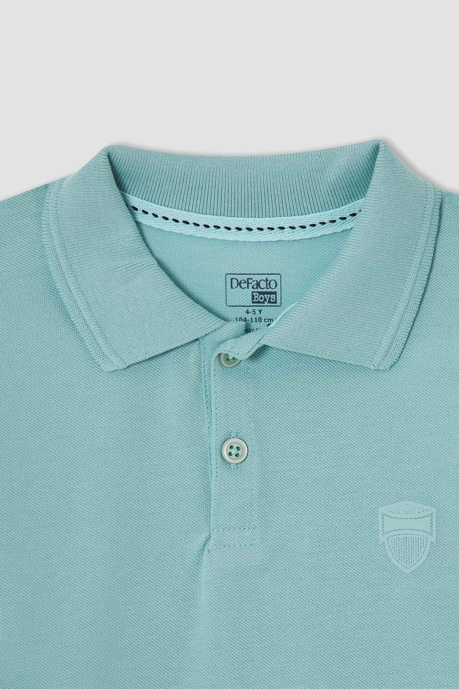 Turquoise BOYS & TEENS Boy Basic Short Sleeve Polo Shirt 1140448 | DeFacto
