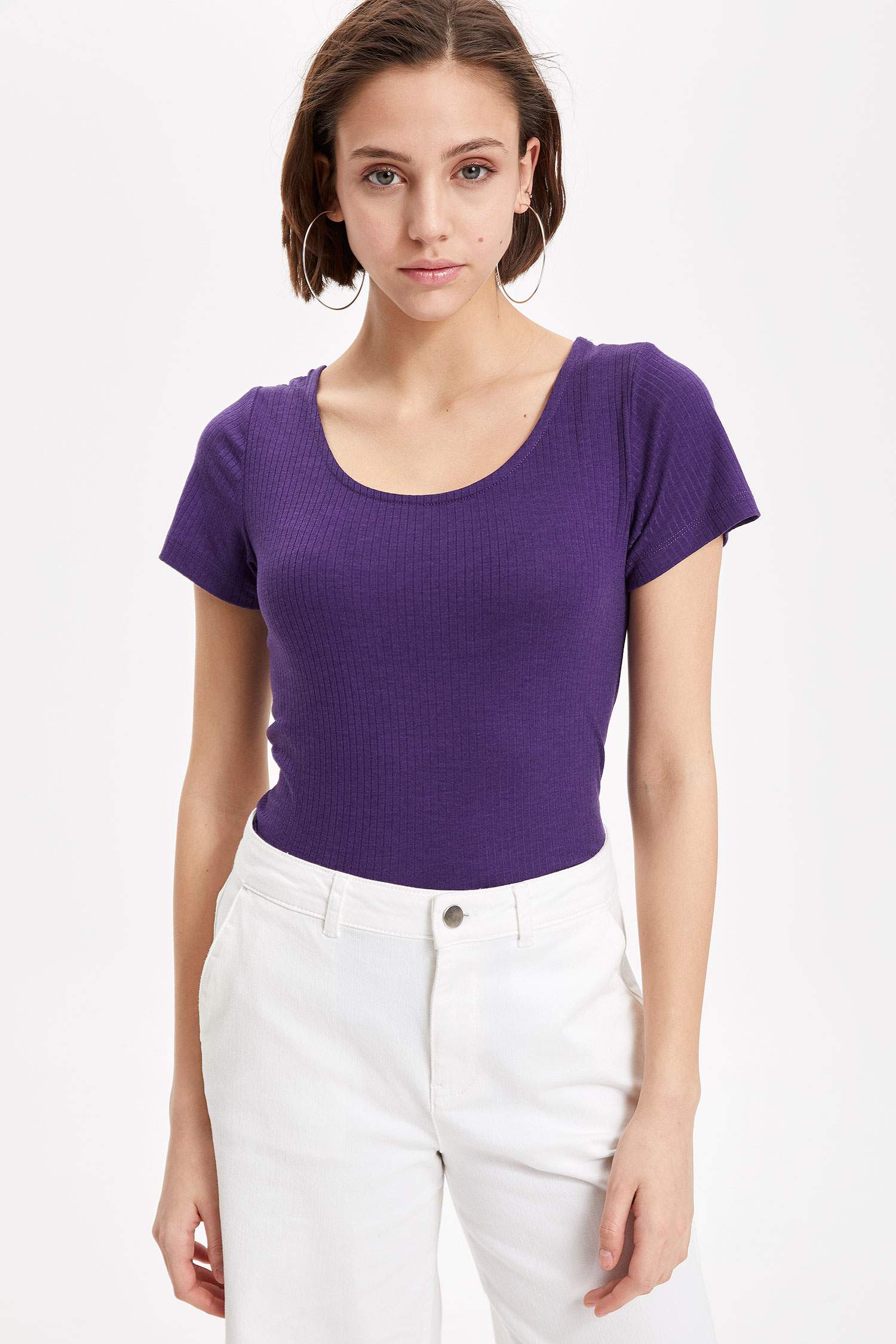 Defacto Kısa Kollu Slim Fit T-shirt. 1
