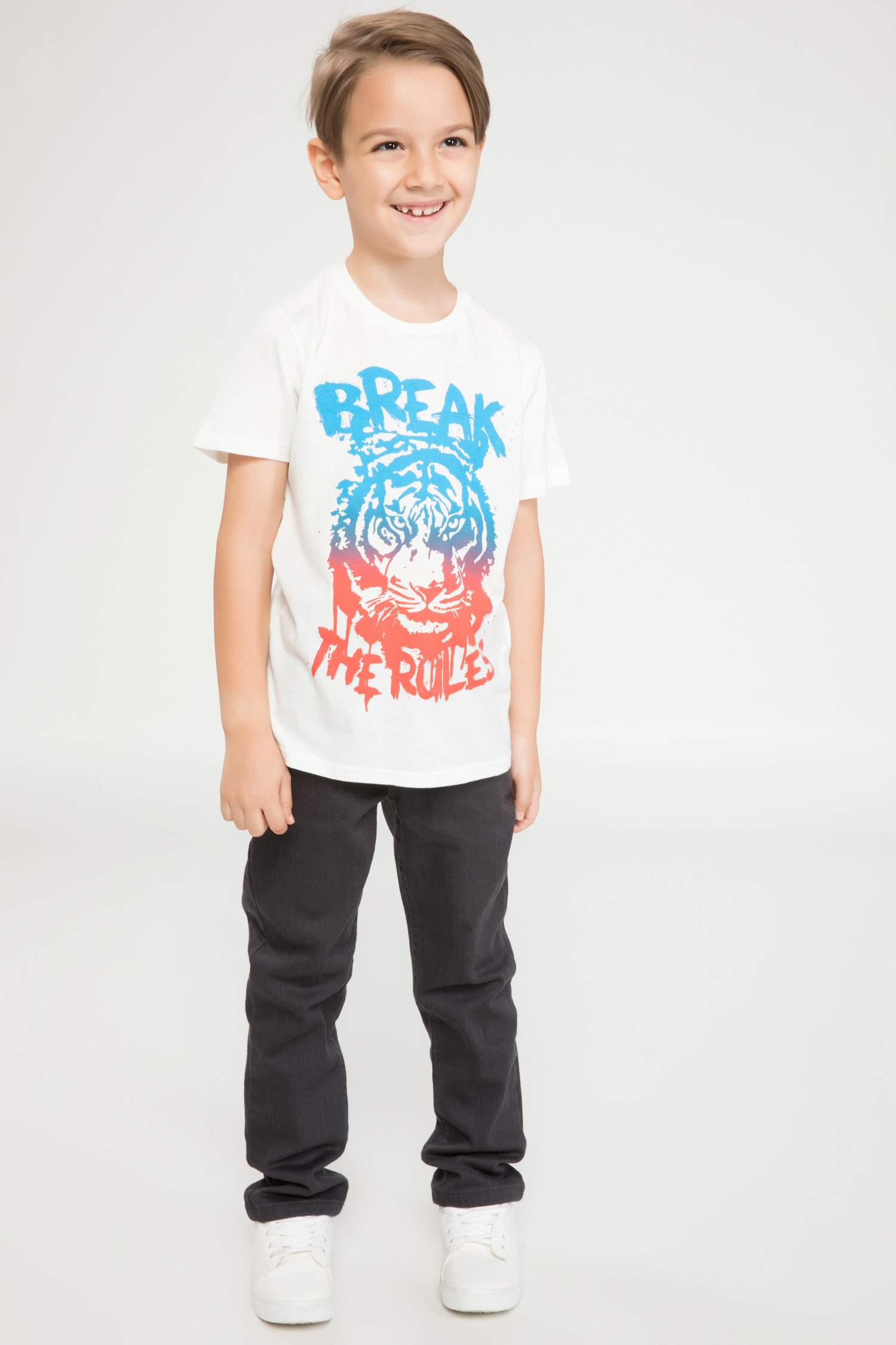 Defacto Bisiklet Yaka Baskılı T-shirt. 2