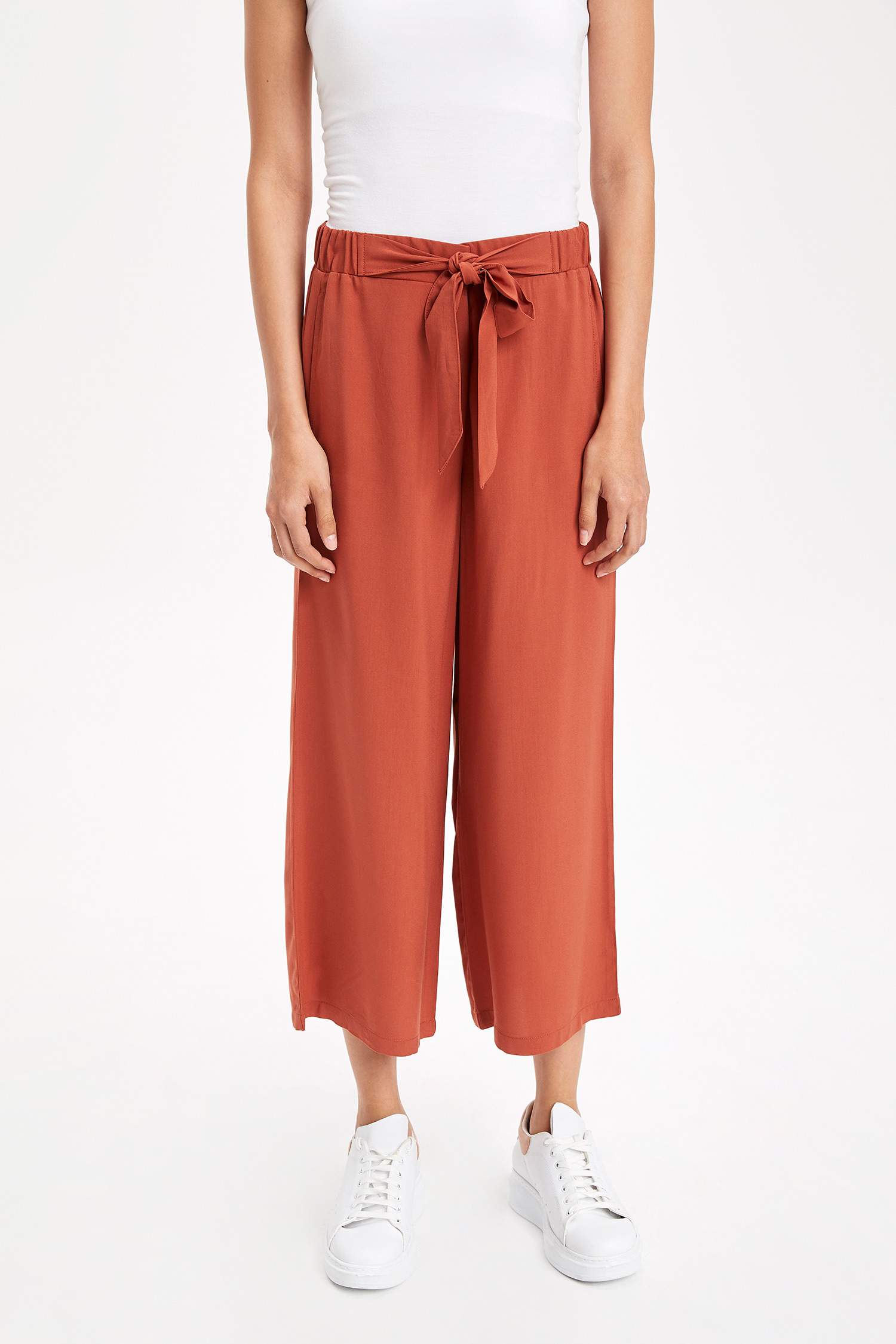 Defacto Beli Kuşak Detaylı Palazzo Pantolon. 1