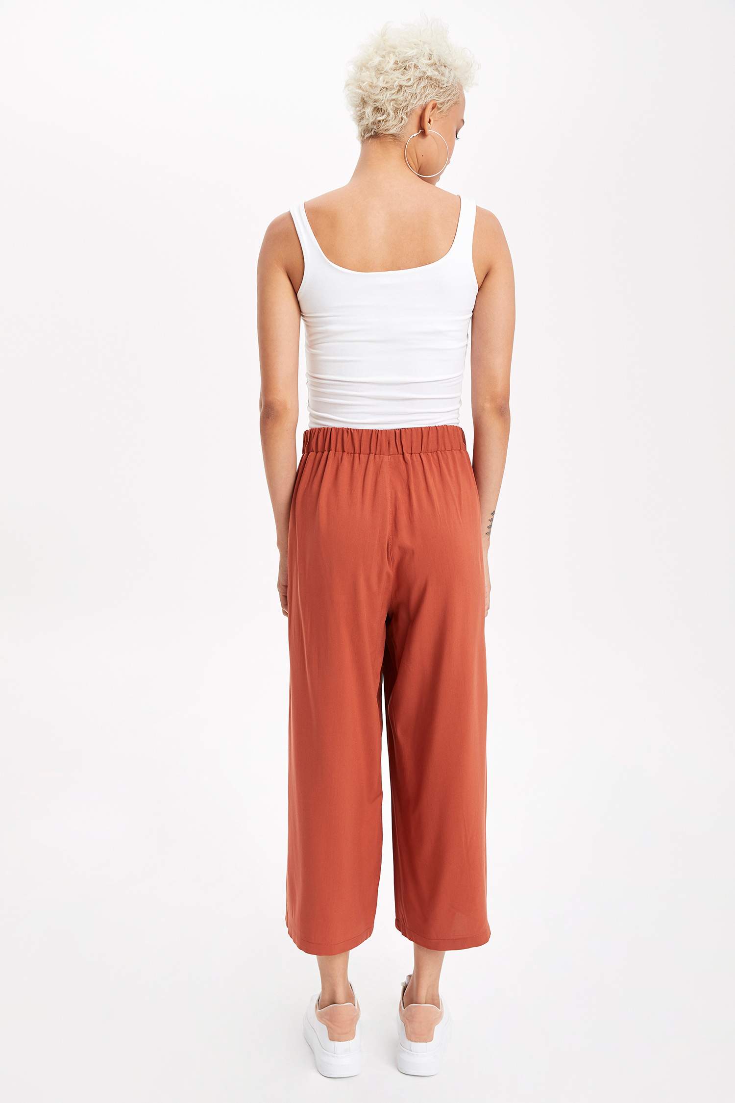 Defacto Beli Kuşak Detaylı Palazzo Pantolon. 3