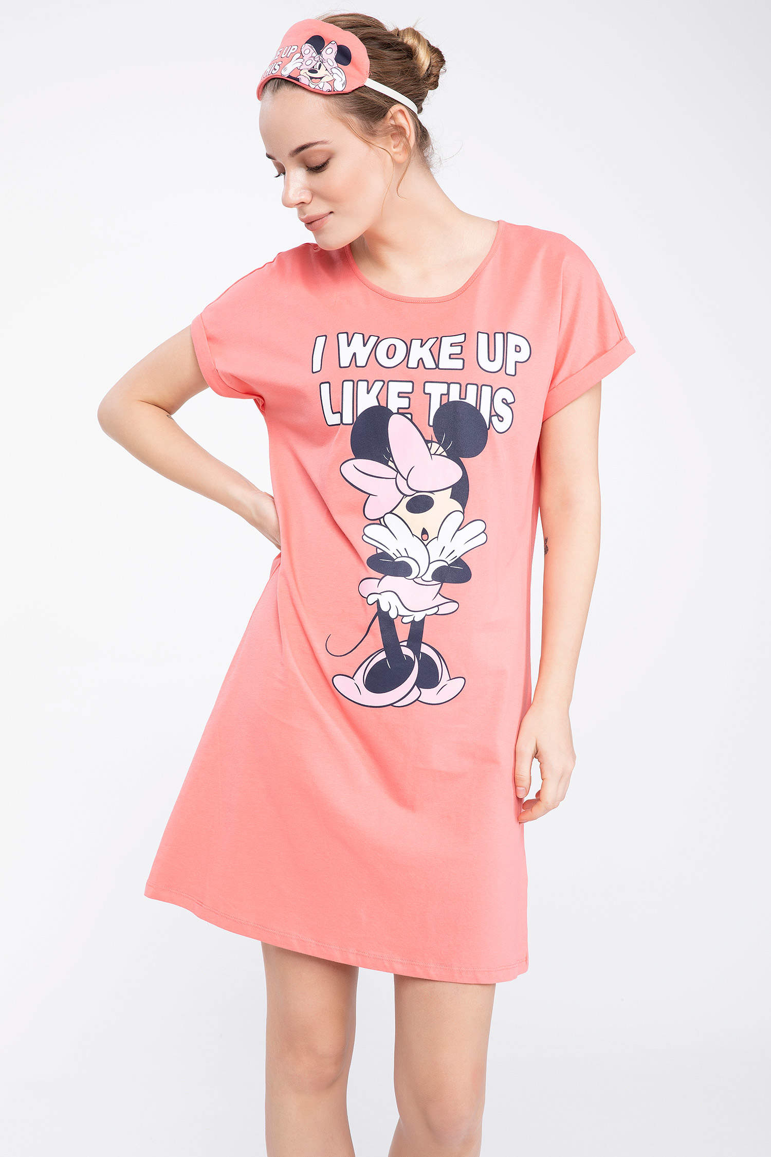 Defacto Disney Mickey & Minnie Lisanslı Standart Fit Elbise. 1