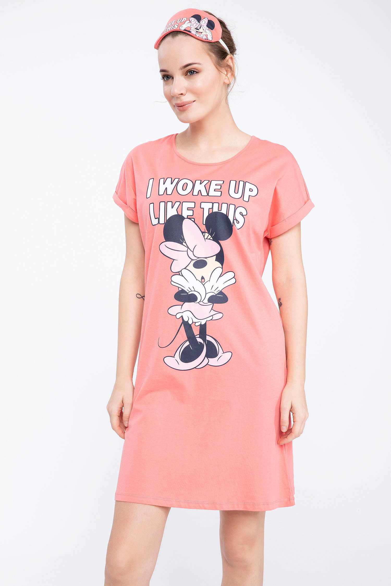 Defacto Disney Mickey & Minnie Lisanslı Standart Fit Elbise. 5