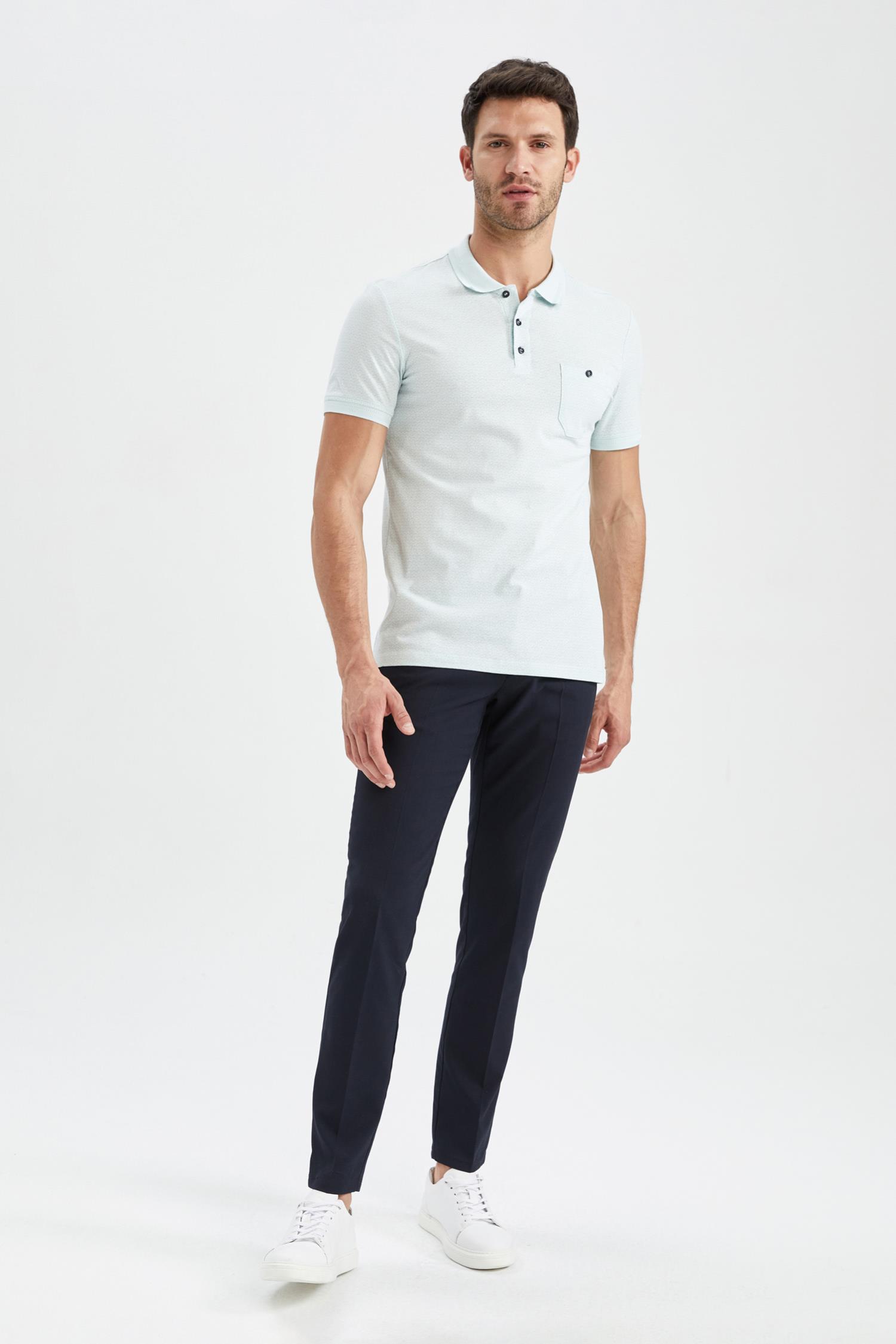 Defacto Slim Fit Polo Yaka Basic Pamuklu Penye Tişört. 2
