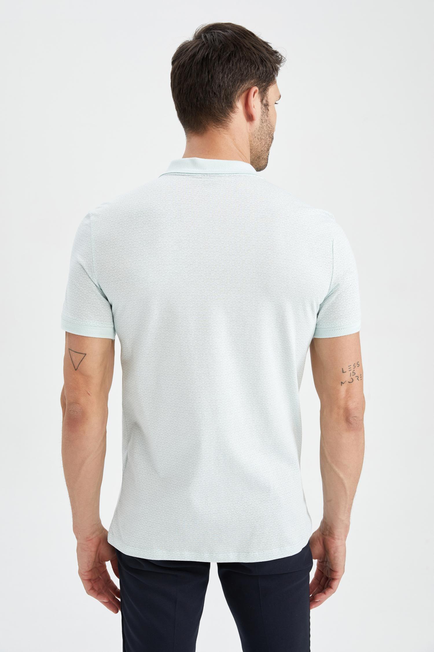 Defacto Slim Fit Polo Yaka Basic Pamuklu Penye Tişört. 5