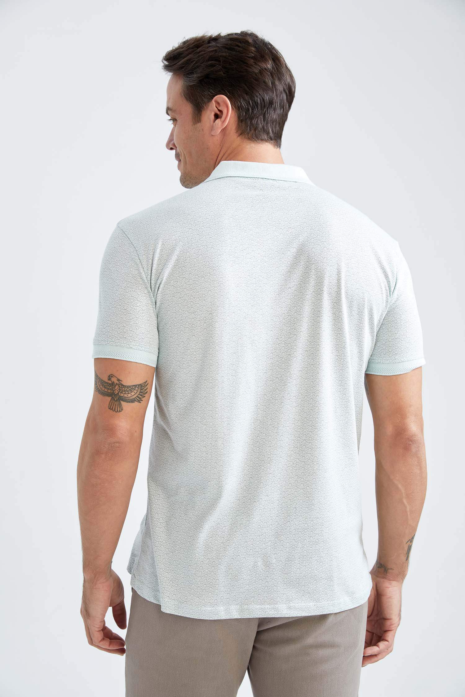 поло жаға микро принт жоғары Поло 