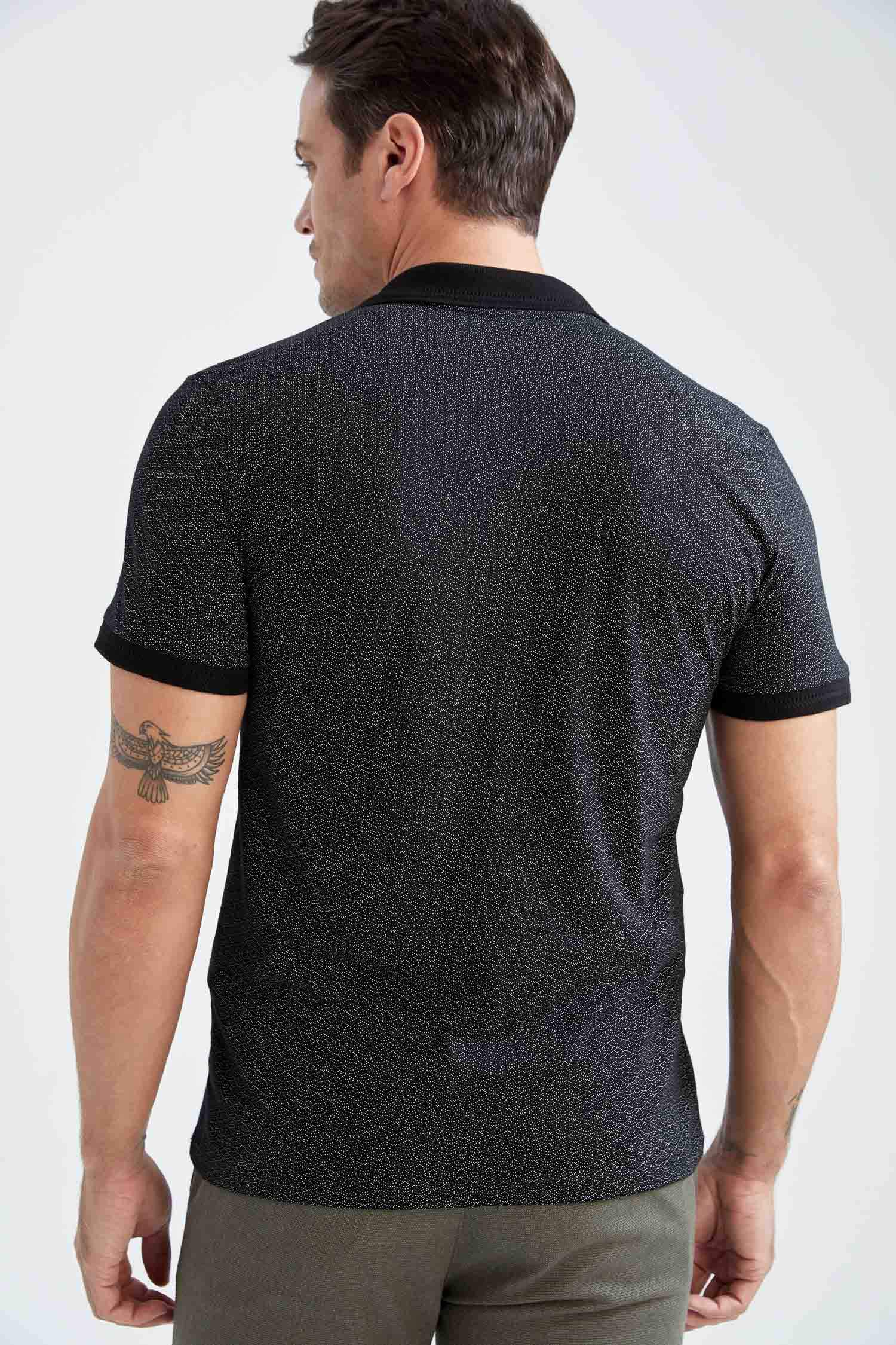 поло жаға микро принт жоғары Поло 