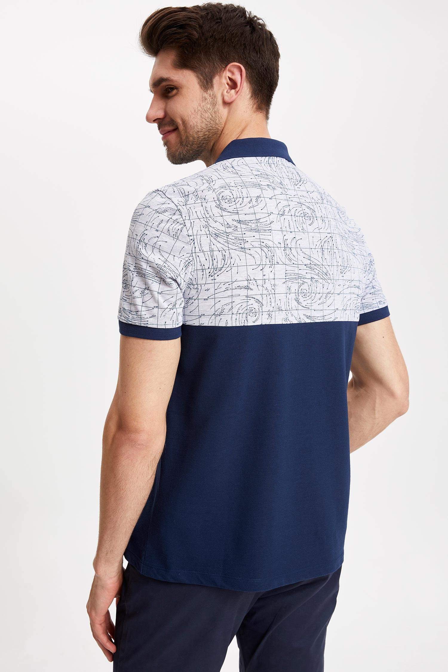 Defacto Renk Bloklu Polo T-shirt. 4