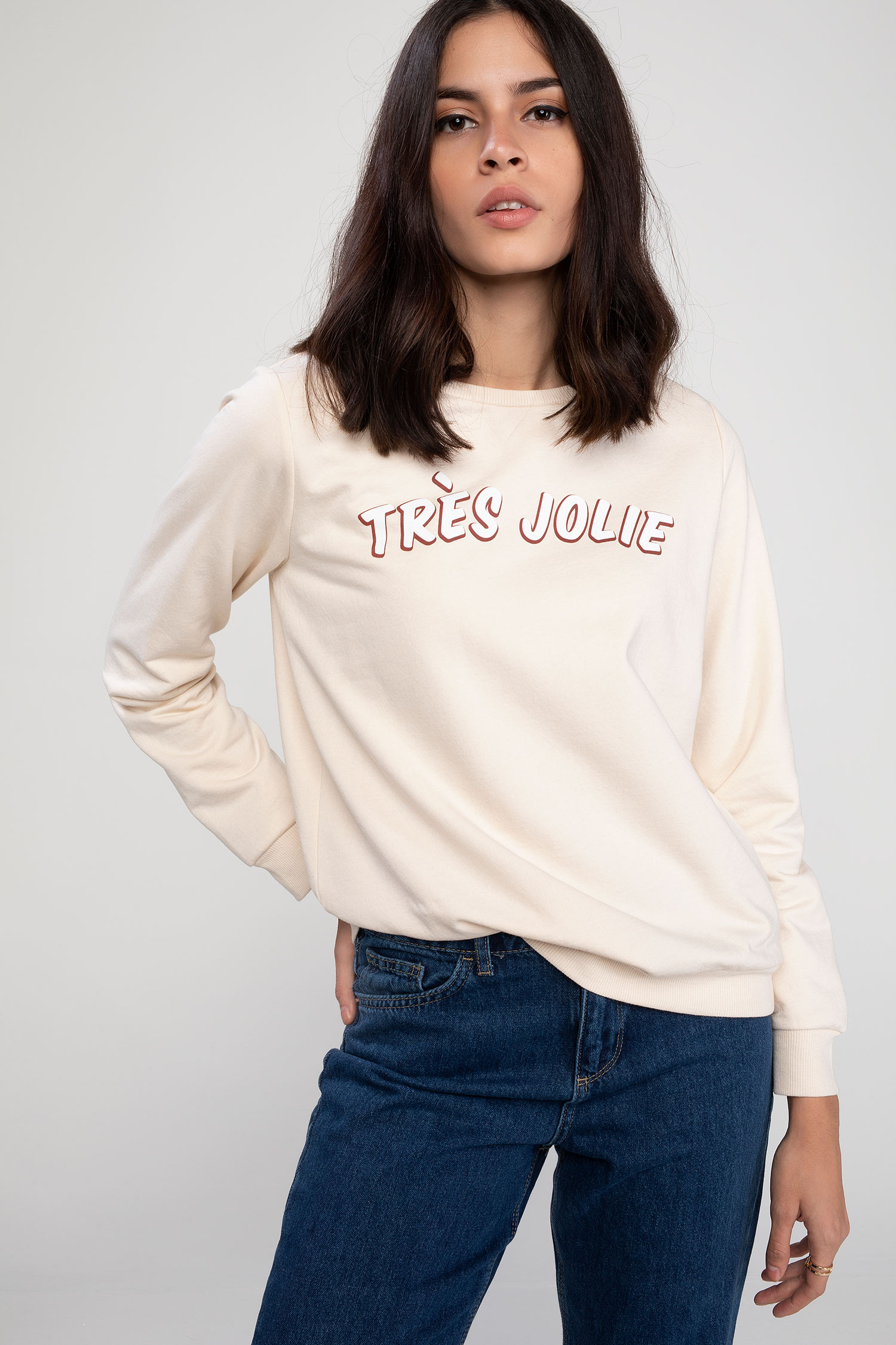 Defacto Slogan Baskılı Sweatshirt. 1