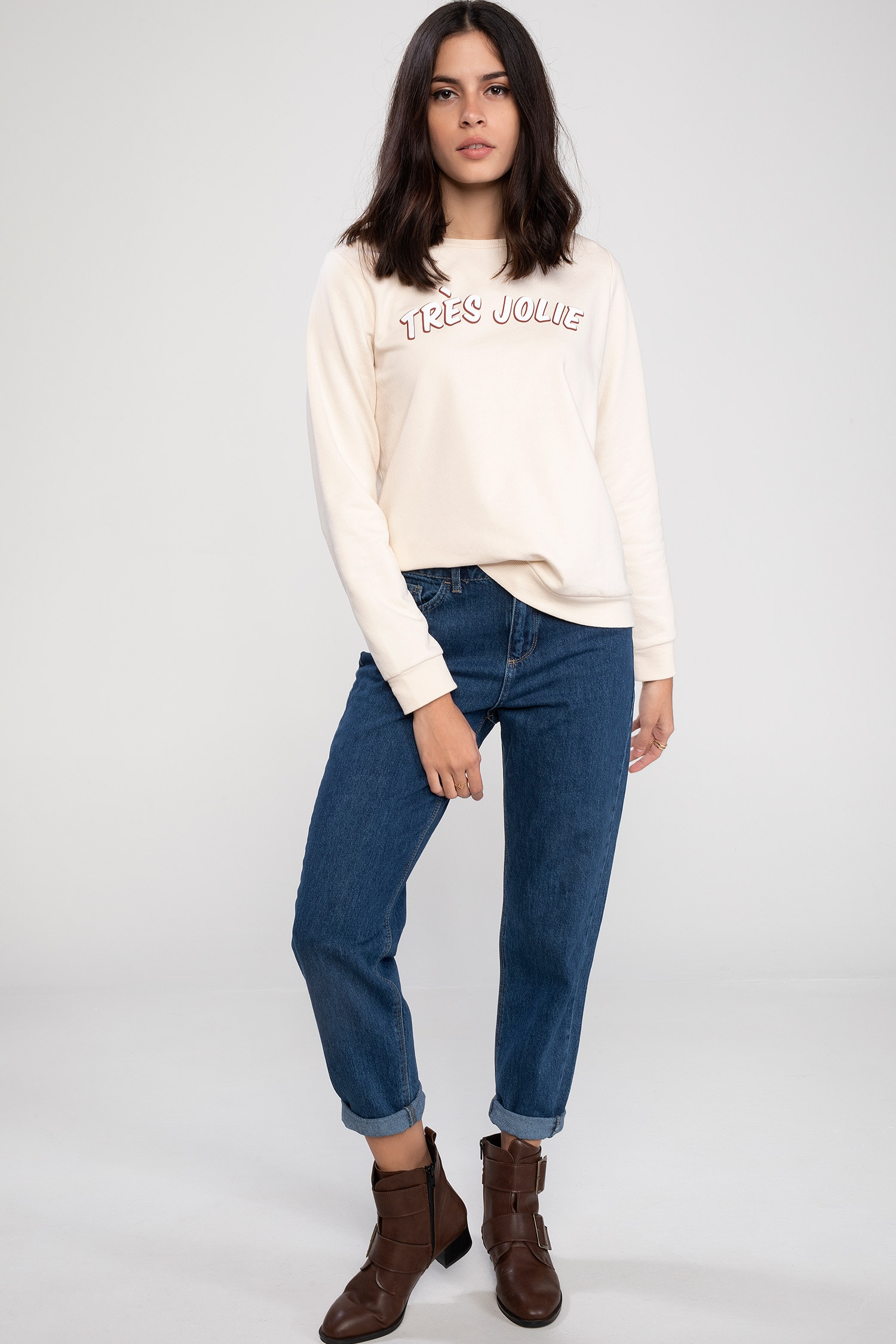 Defacto Slogan Baskılı Sweatshirt. 2