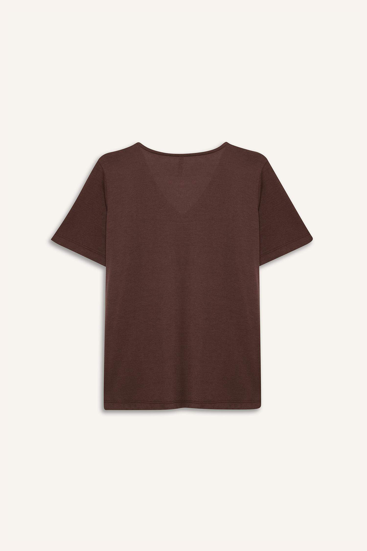 Regular Fit V Yaka Basic Düz Kısa Kollu Tişört