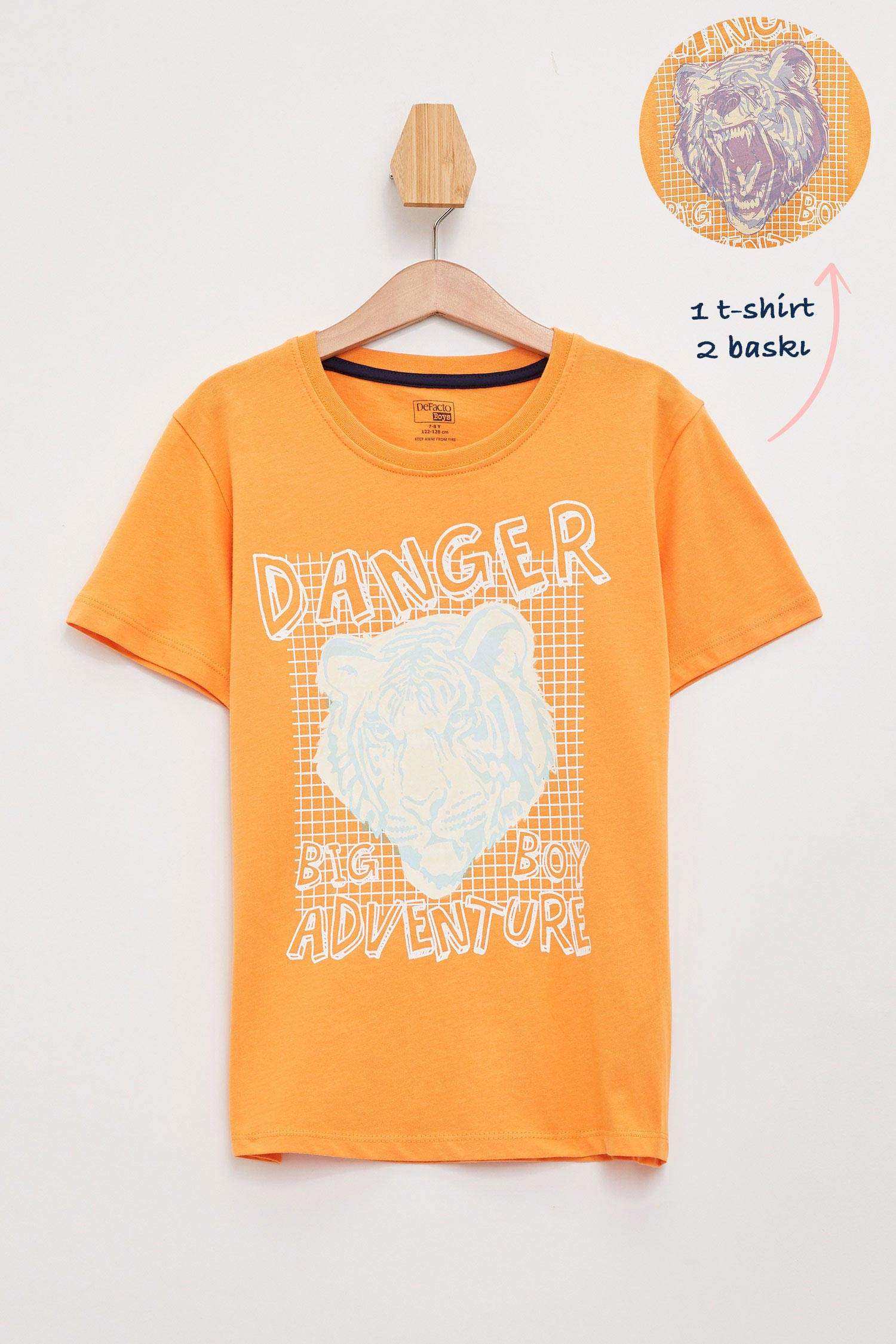 Defacto Güneşte Renk Değiştiren Baskılı T-shirt. 1