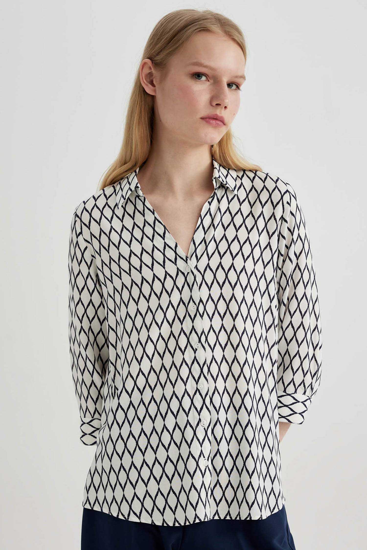 Regular Fit Shirt Collar Long Sleeve Shirt