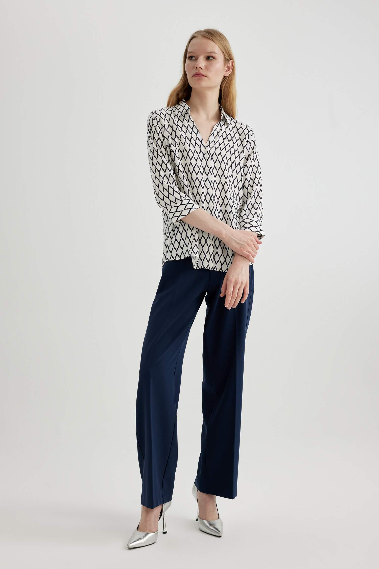 Regular Fit Shirt Collar Long Sleeve Shirt