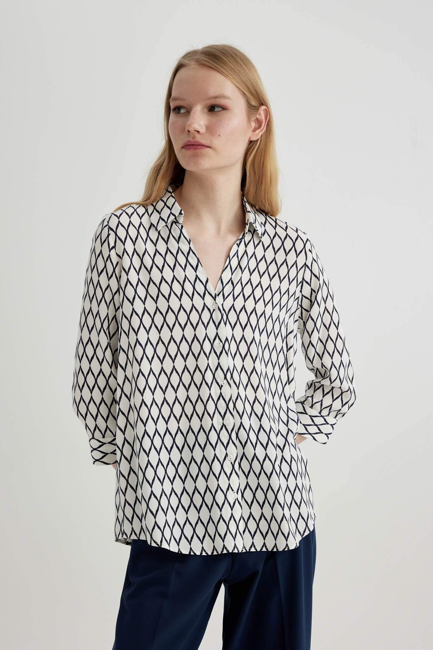 Regular Fit Shirt Collar Long Sleeve Shirt