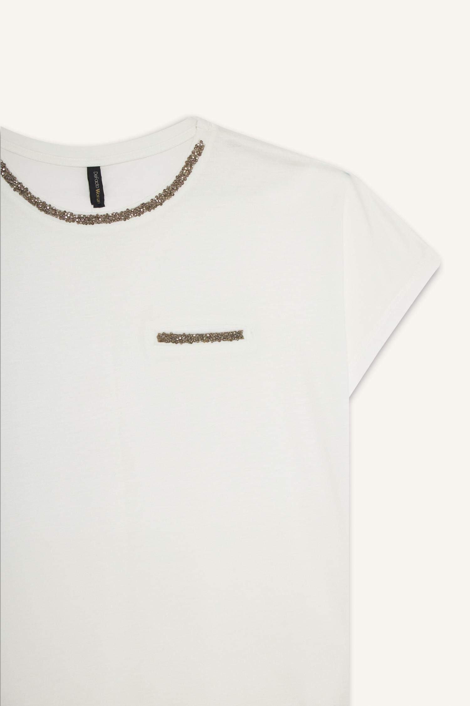 Футболка с круглым вырезом и коротким рукавом с принтом