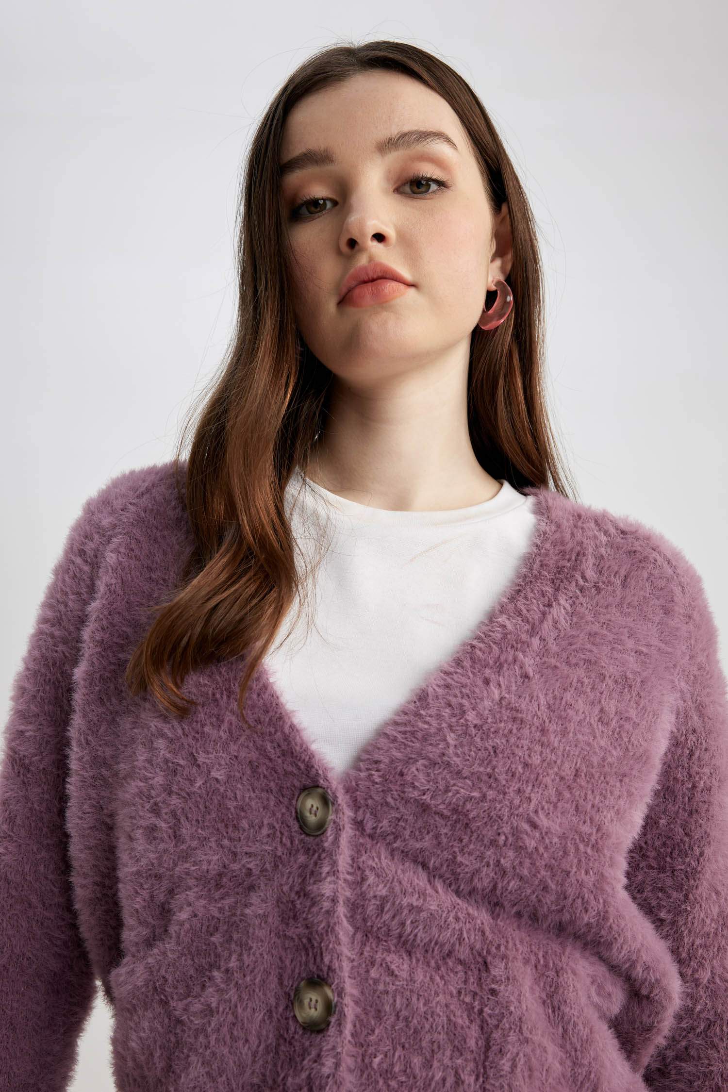 جاكيت قطيفة اوفر سايز بياقة V