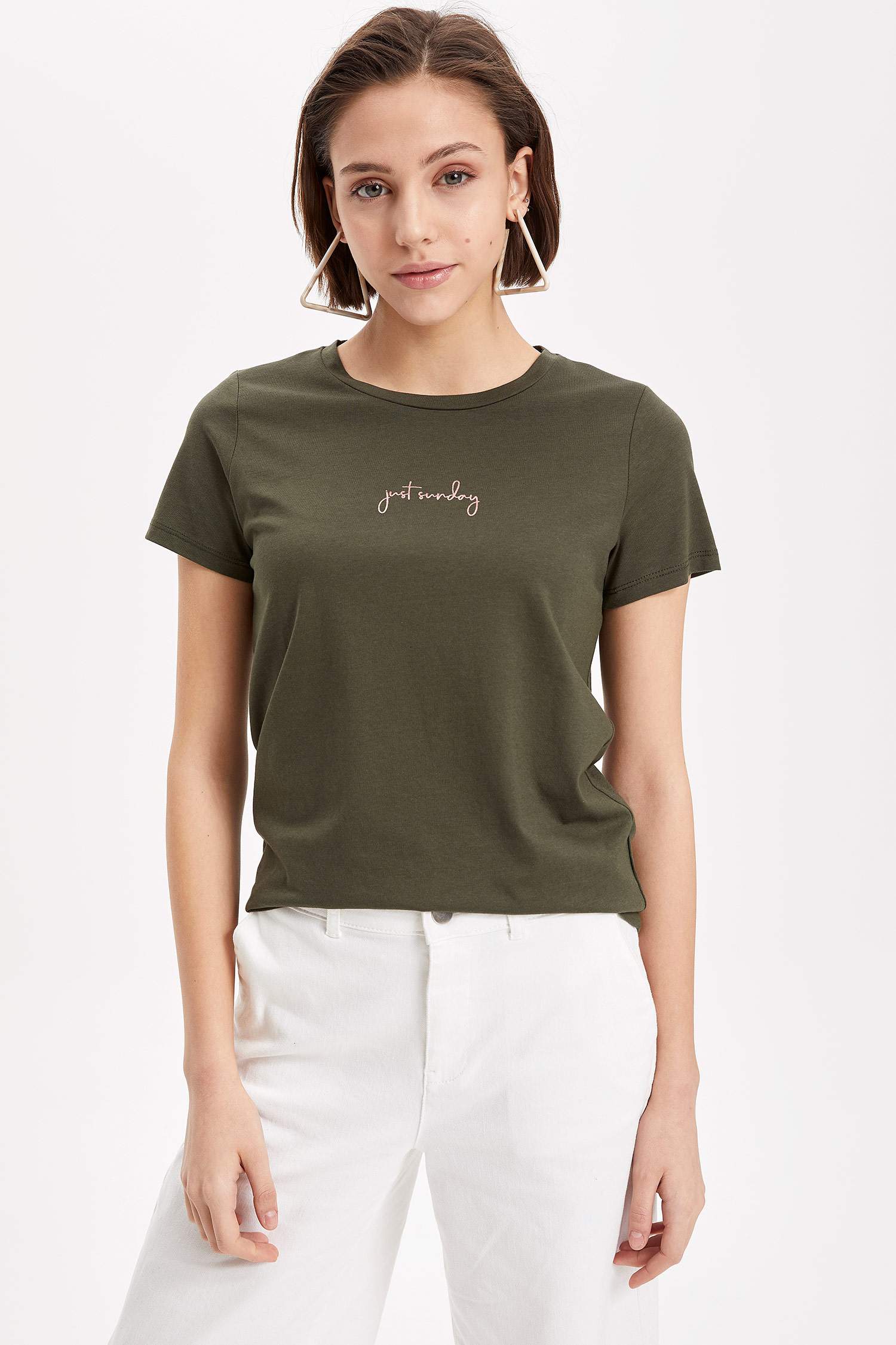 Defacto Baskılı Kısa Kollu T-shirt. 1