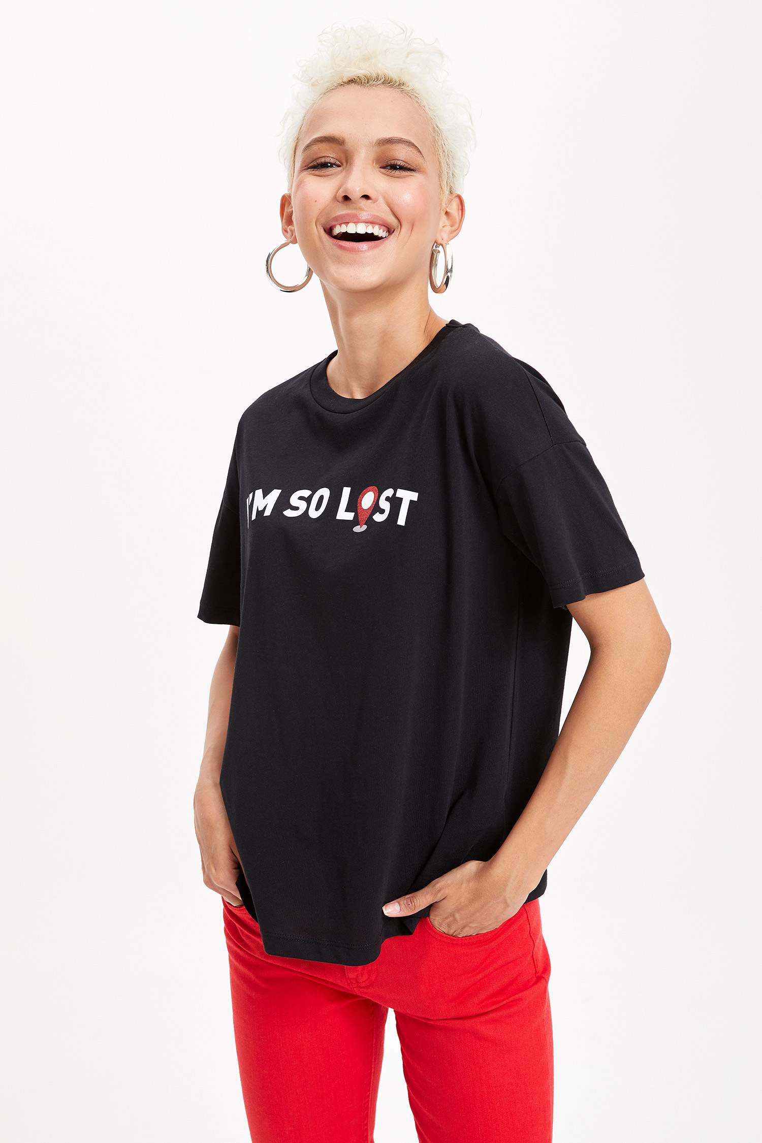 Defacto Baskılı Kısa Kollu T-Shirt. 1