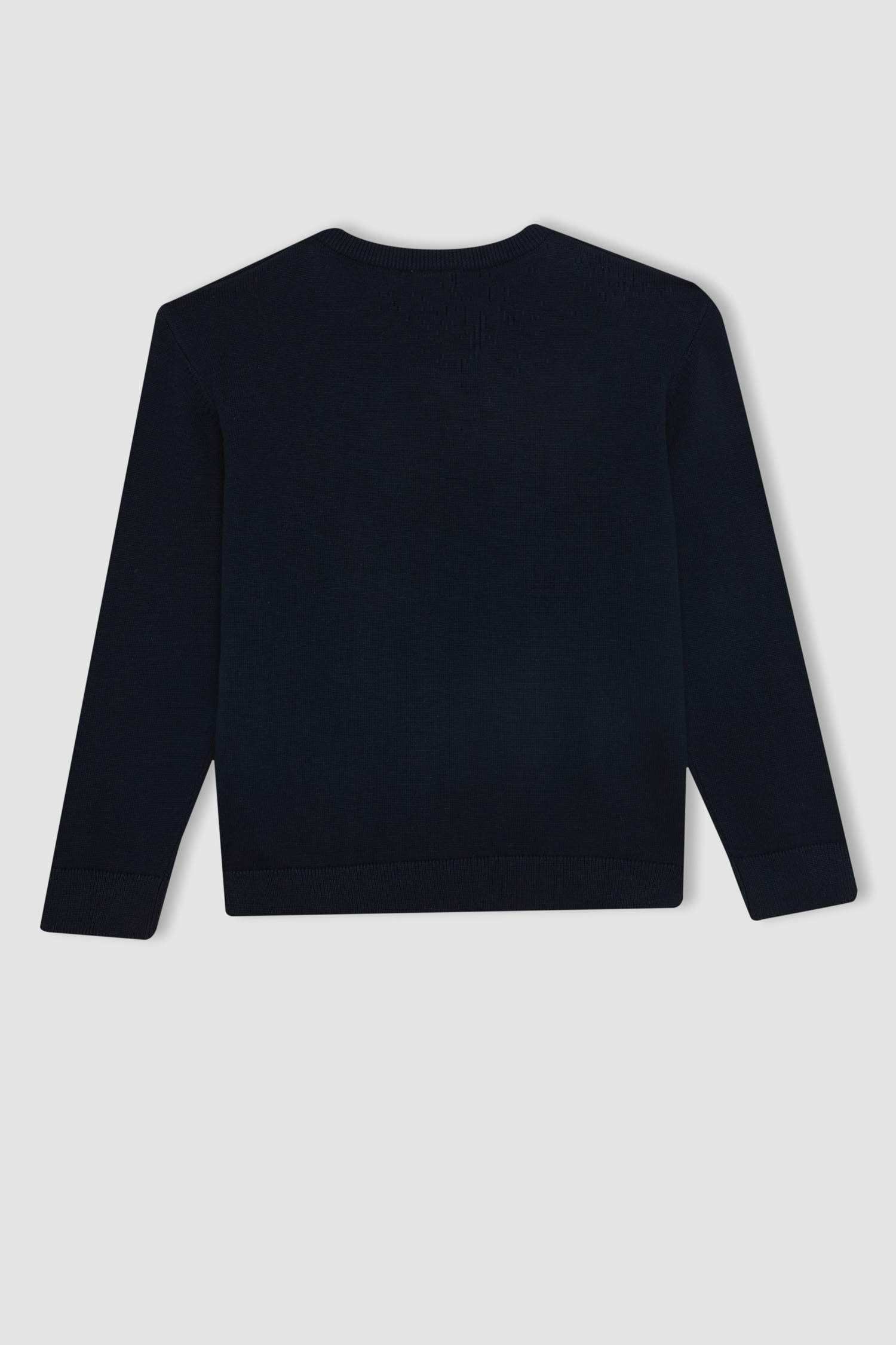 Erkek Çocuk Lacivert V Yaka Basic Düz Triko Okul Kazağı