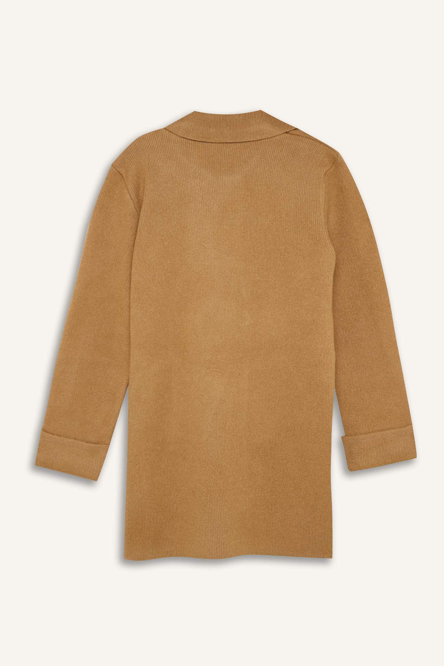 Oversize Geniş Kalıp Kruvaze Kapamalı Düğmeli Cepli Ceket