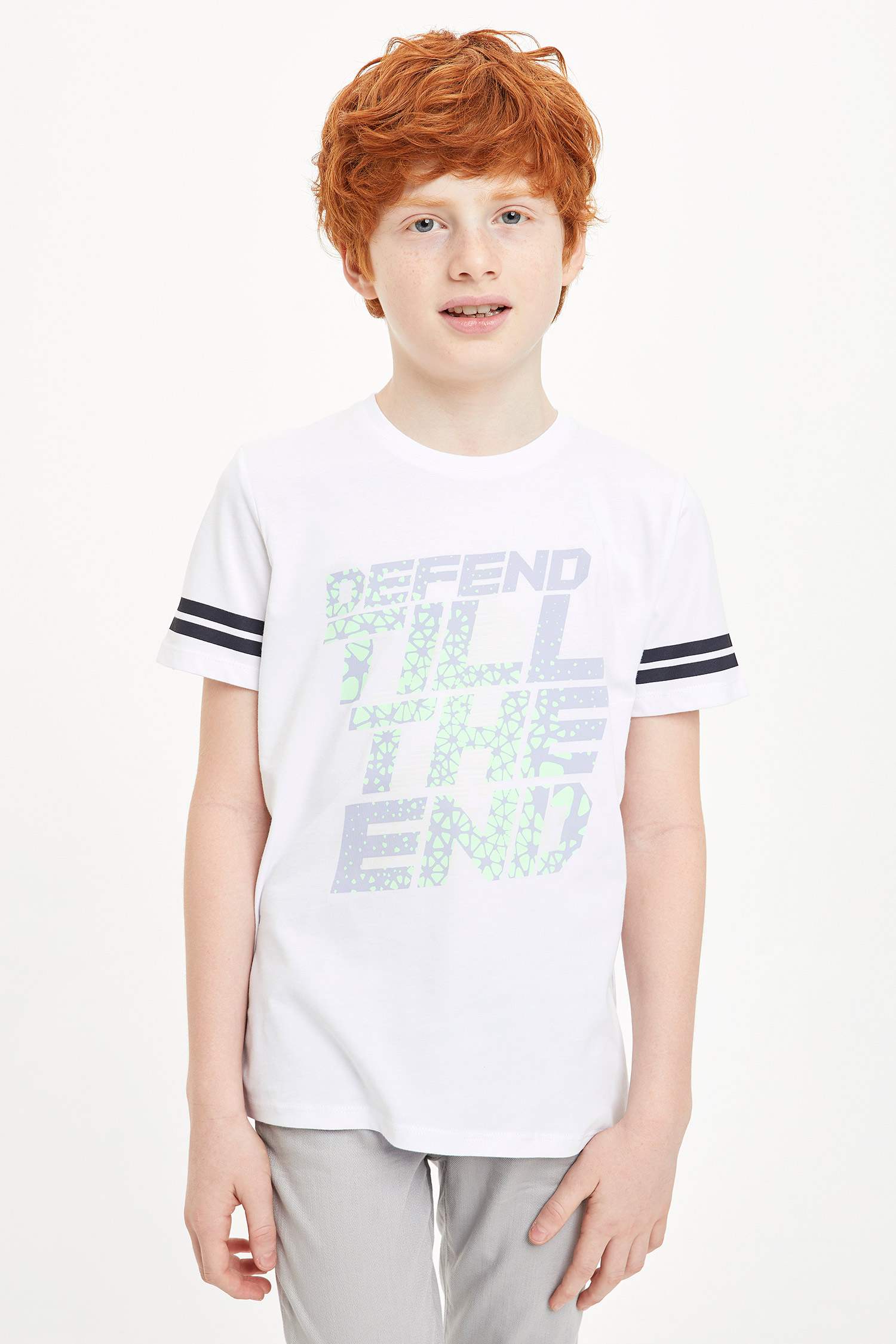 Defacto Erkek Çocuk Güneşte Renk Değiştiren Baskılı Kısa Kollu Tişört. 3