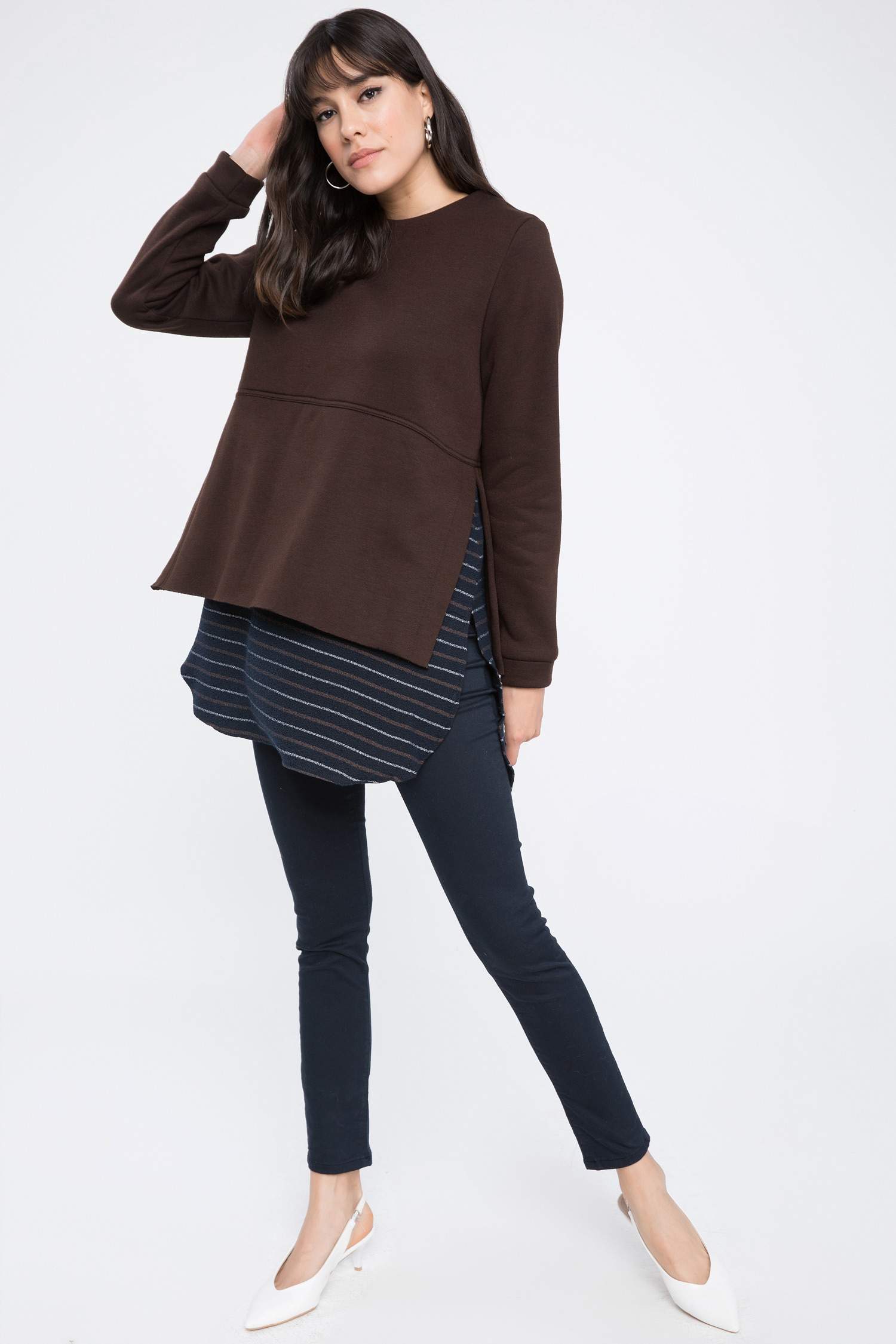 Defacto Ekose Garnili Sweat Tunik. 2