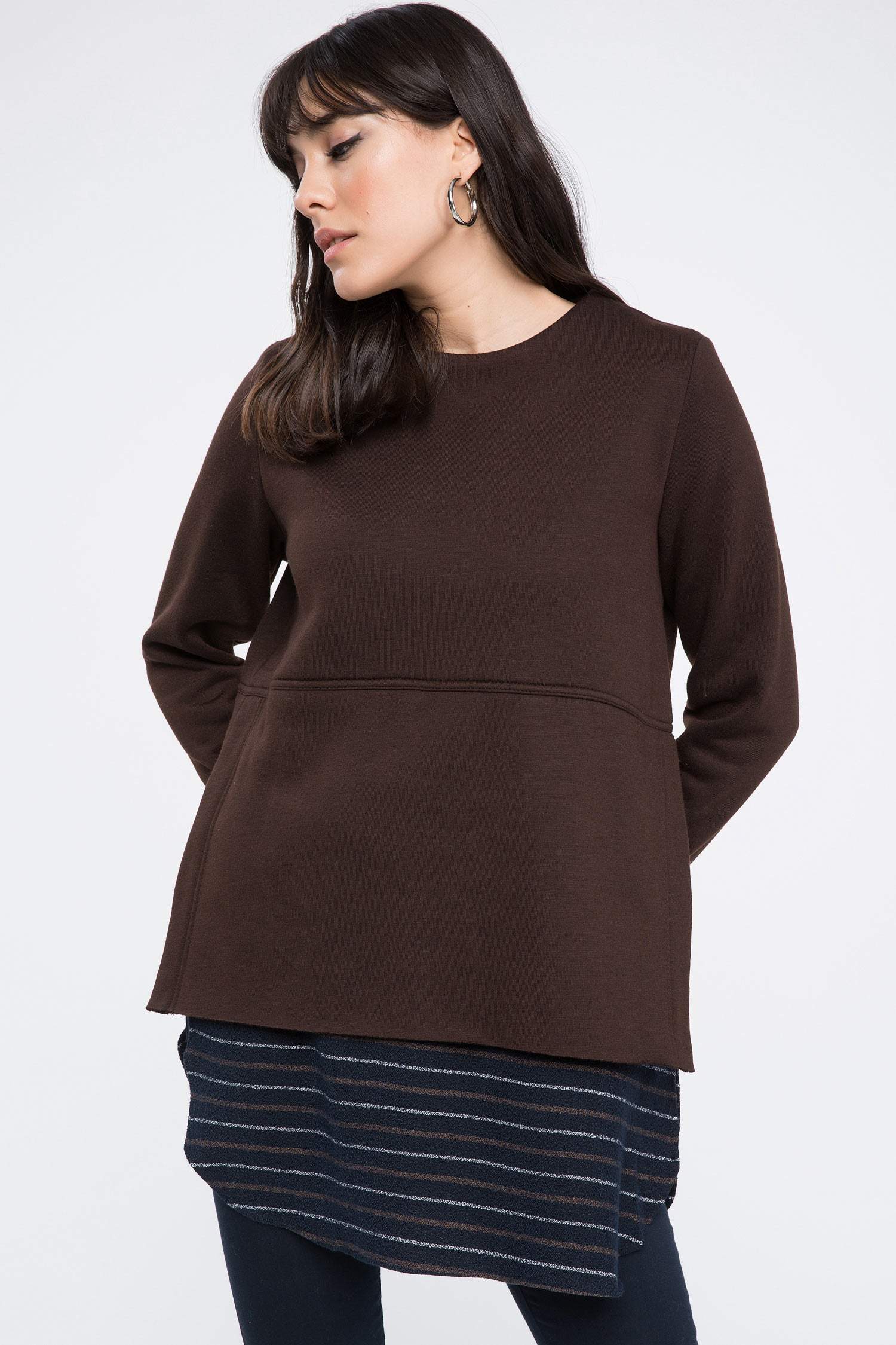 Defacto Ekose Garnili Sweat Tunik. 4