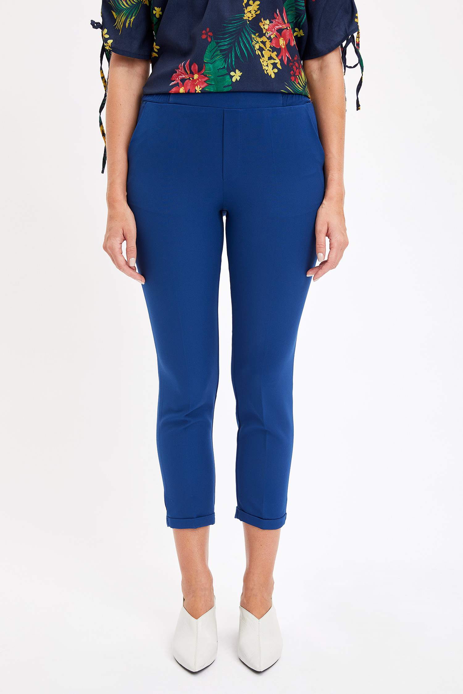 Defacto Beli Lastikli Slim Fit Pantolon. 1