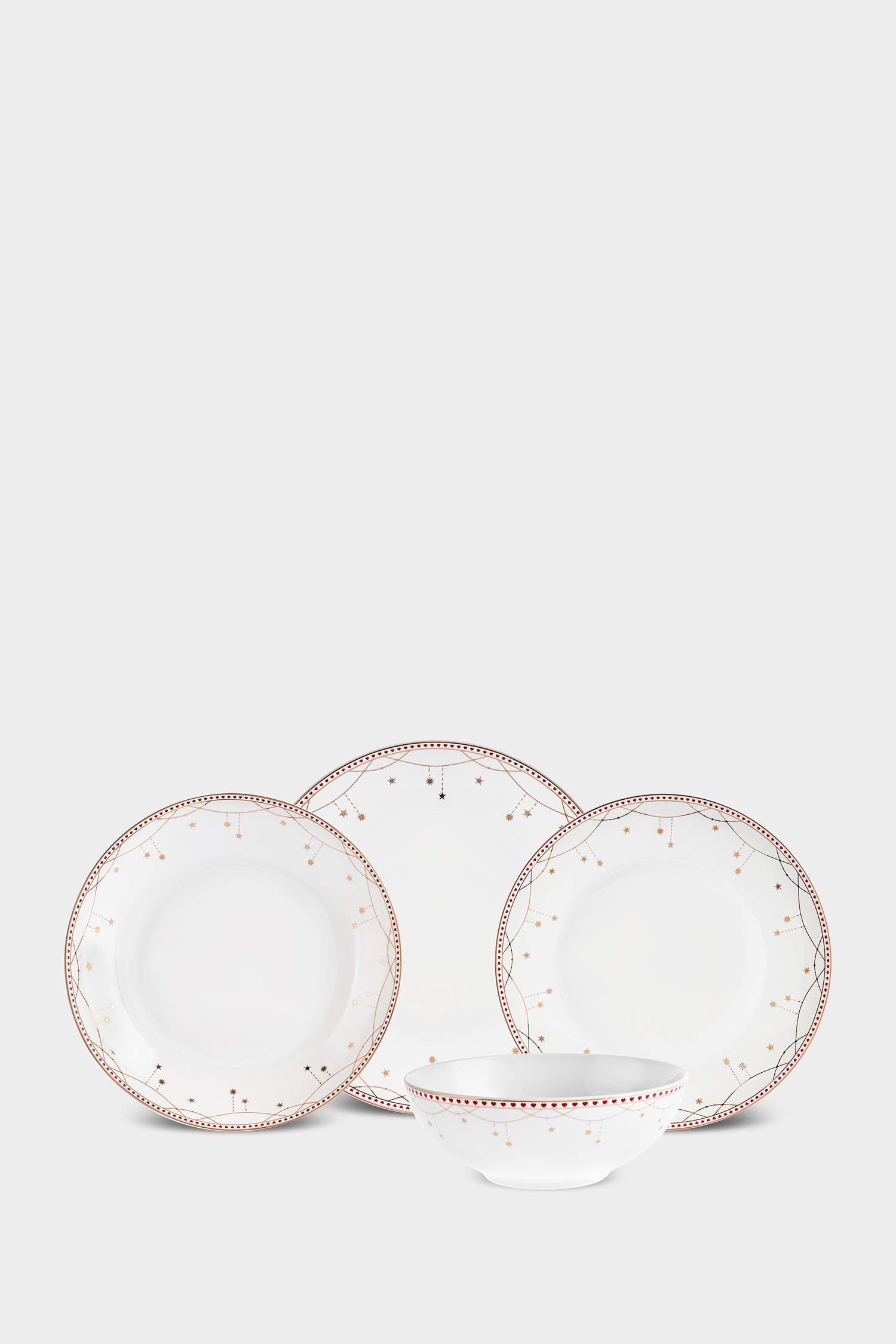 KARACA X DEFACTO ELEGANCE BONE FESTIVAL 24 PARÇA 6 KİŞİLİK YEMEK TAKIMI