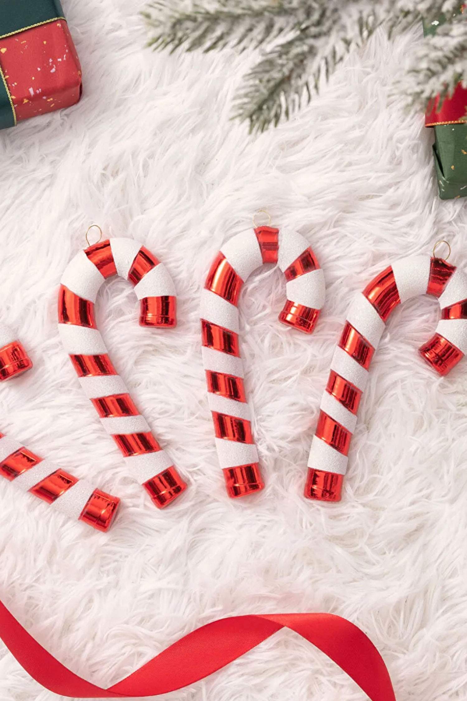 KARACA X DEFACTO 4LÜ SET CANDY STICK AĞAÇ SÜSÜ KIRMIZI