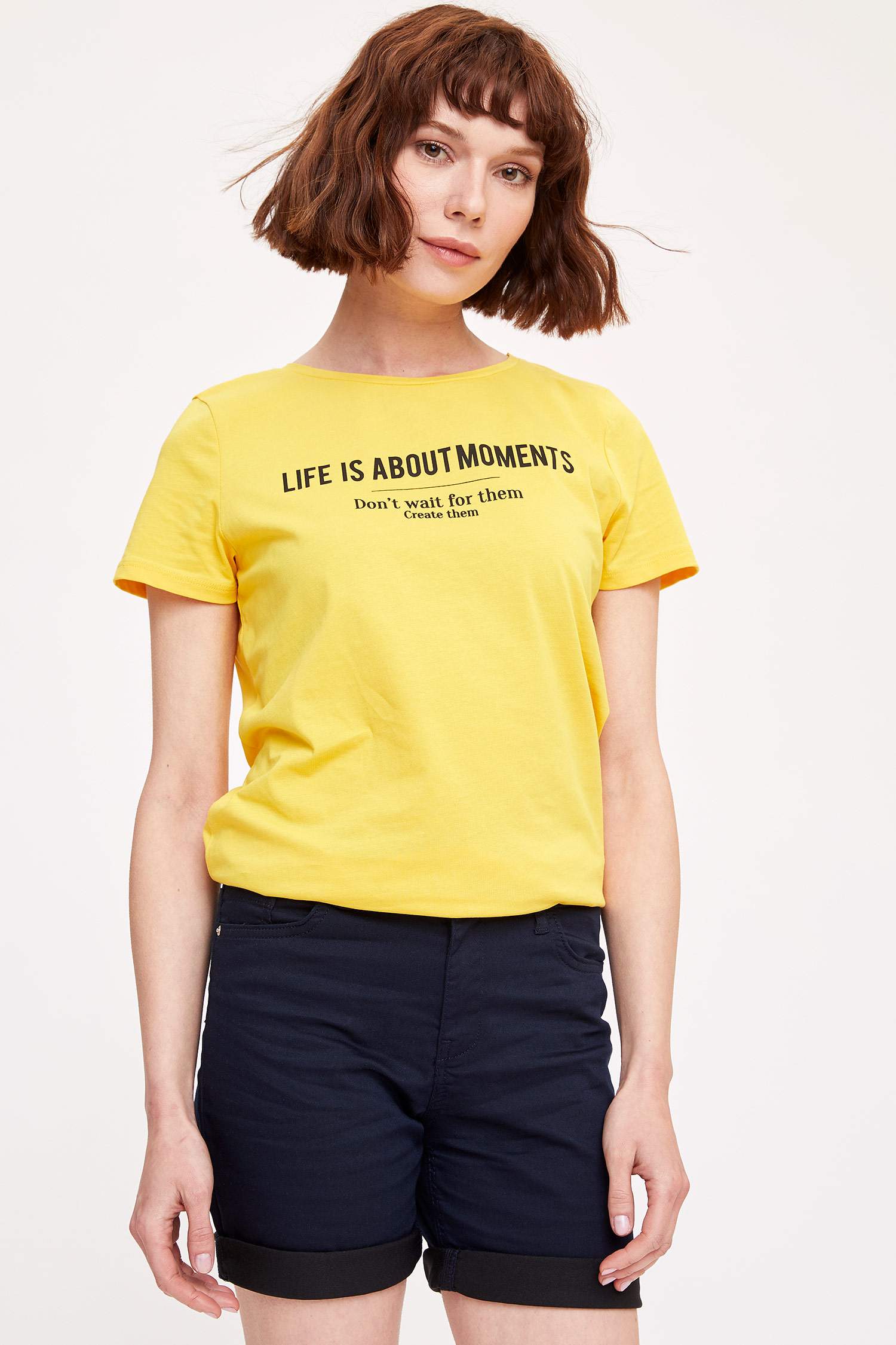 Defacto Baskılı Kısa Kollu T-shirt. 1