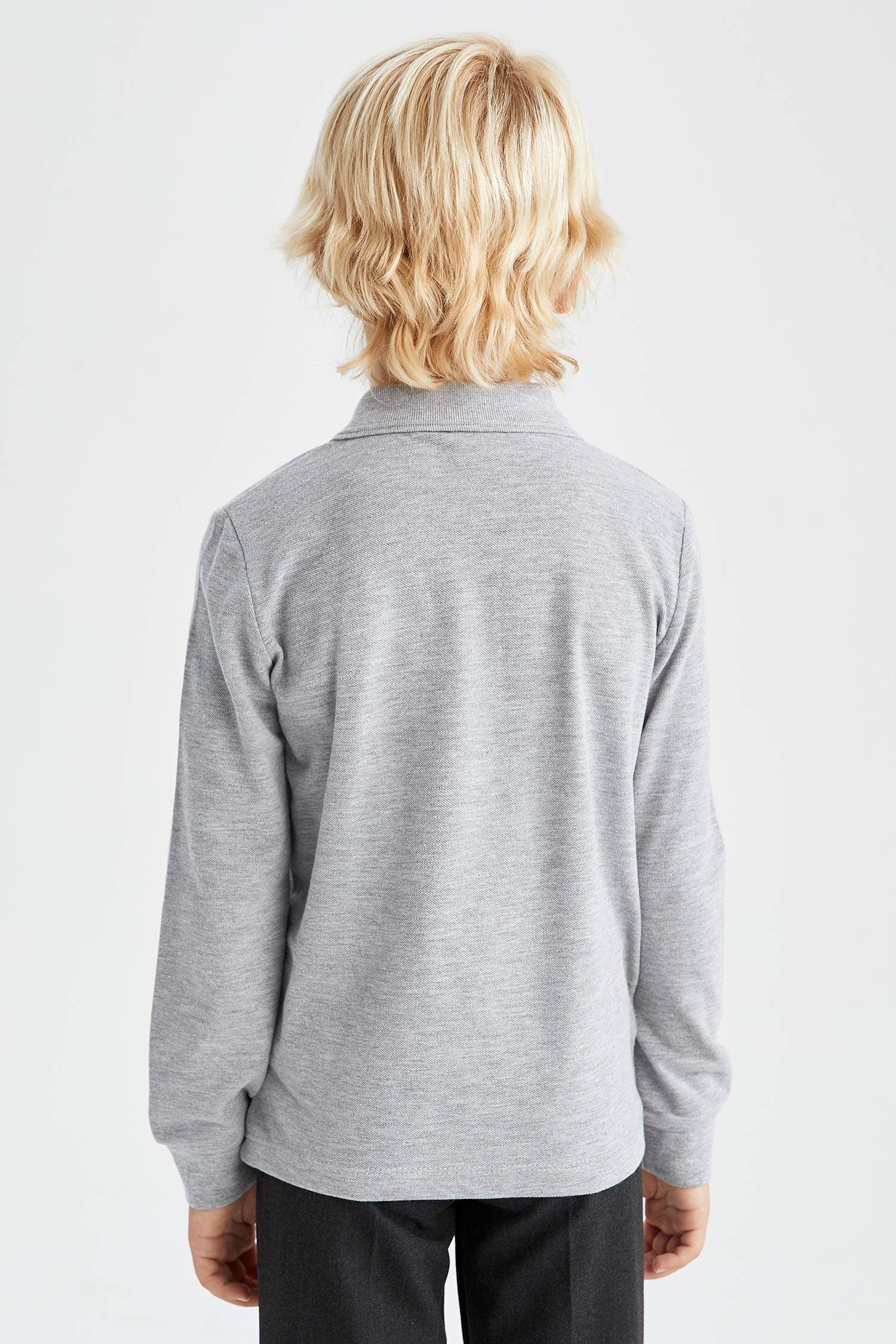 Футболка-поло с длинным рукавом для мальчиков, Школьная коллекция