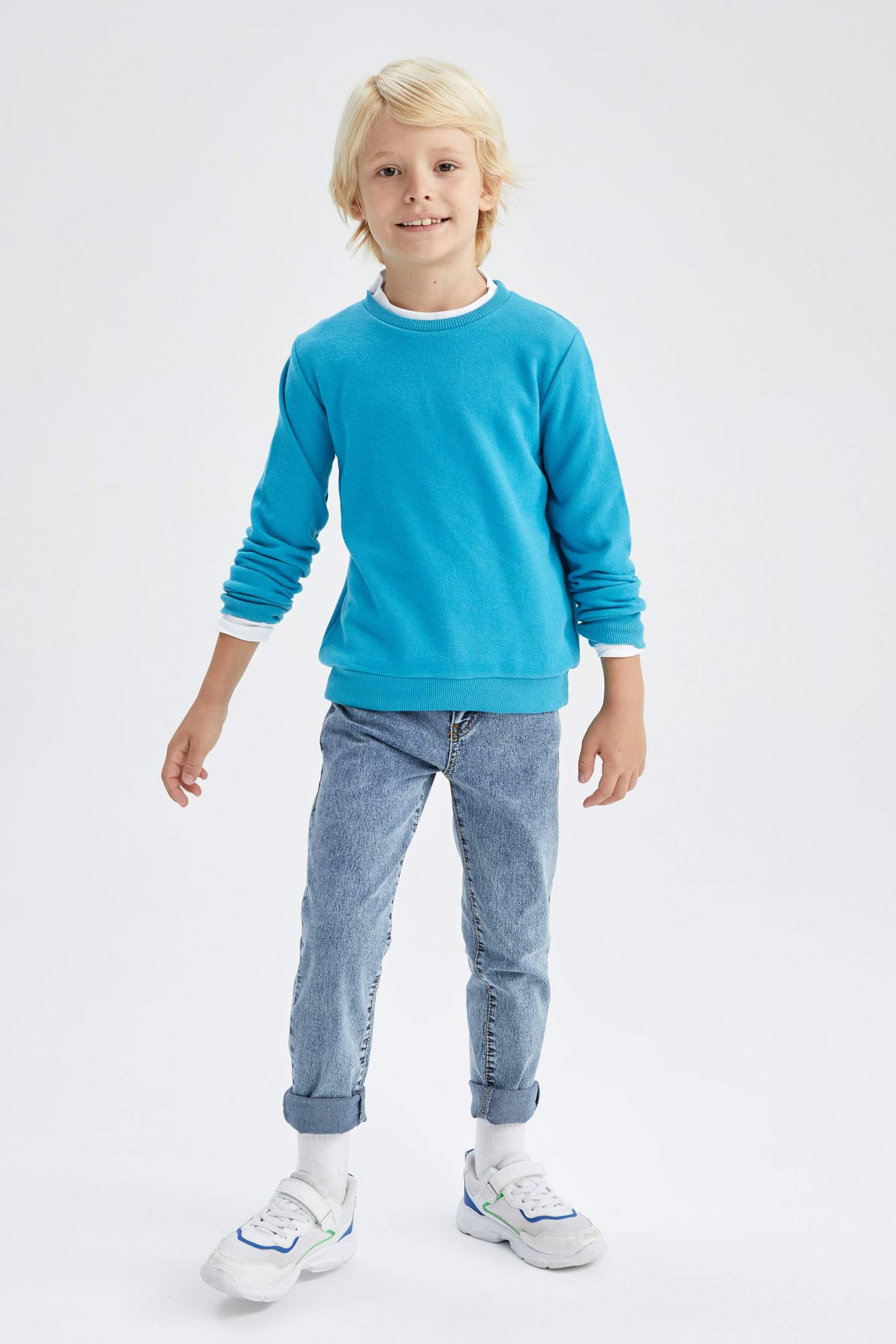 Erkek Çocuk Okula Dönüş Bisiklet Yaka Sweatshirt