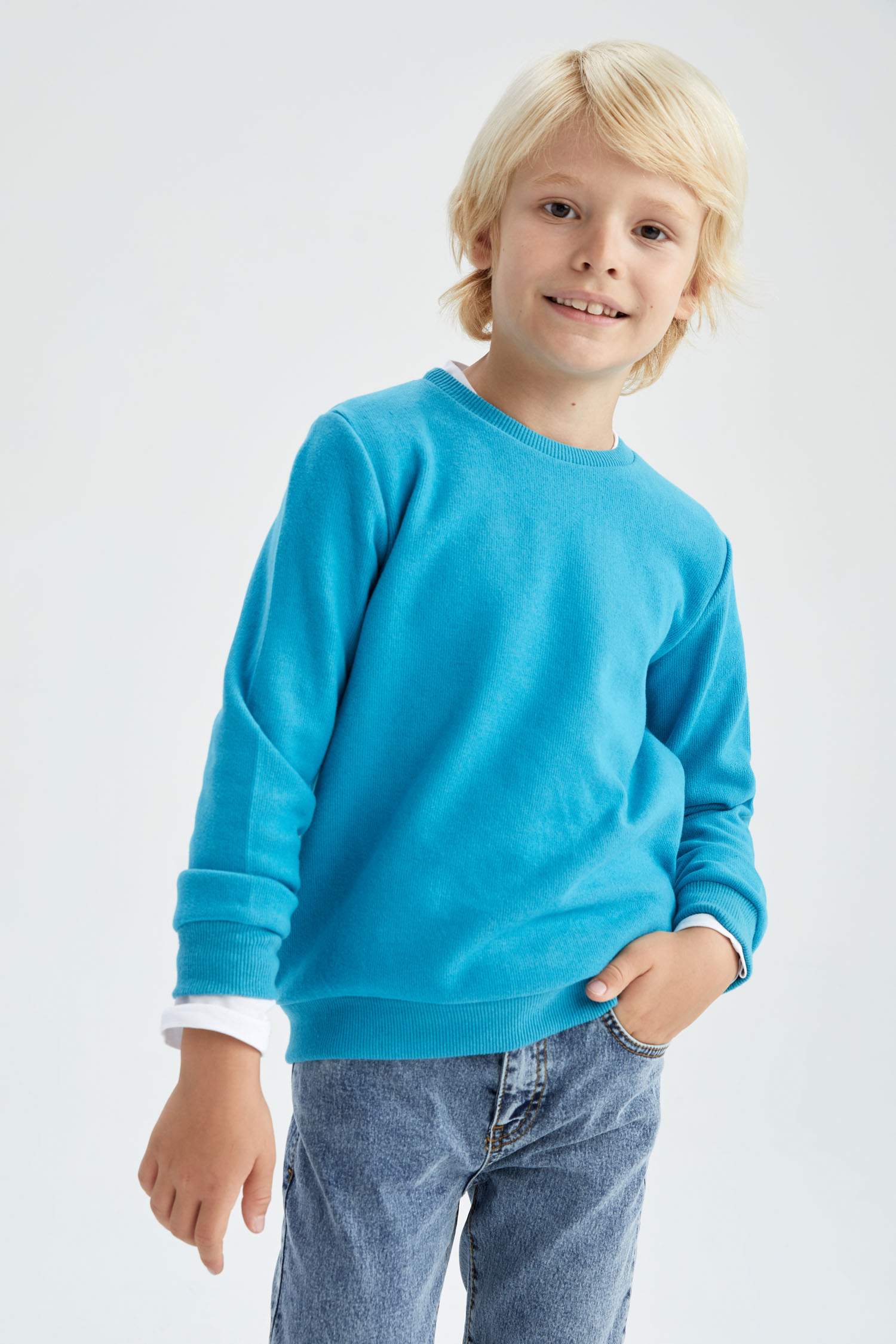 Erkek Çocuk Okula Dönüş Bisiklet Yaka Sweatshirt