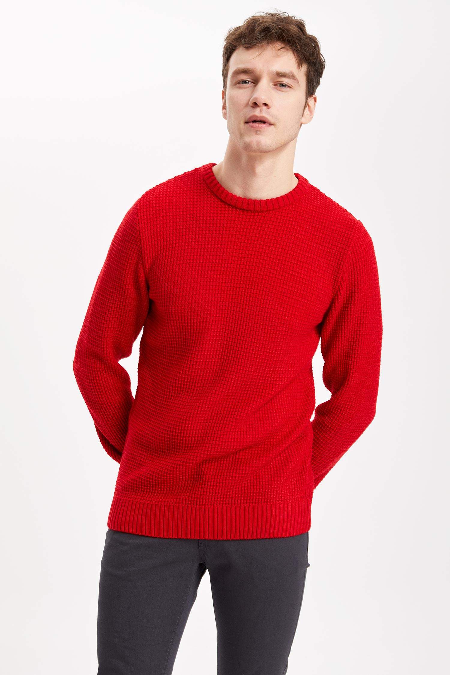 Defacto Slim Fit Triko Kazak. 1