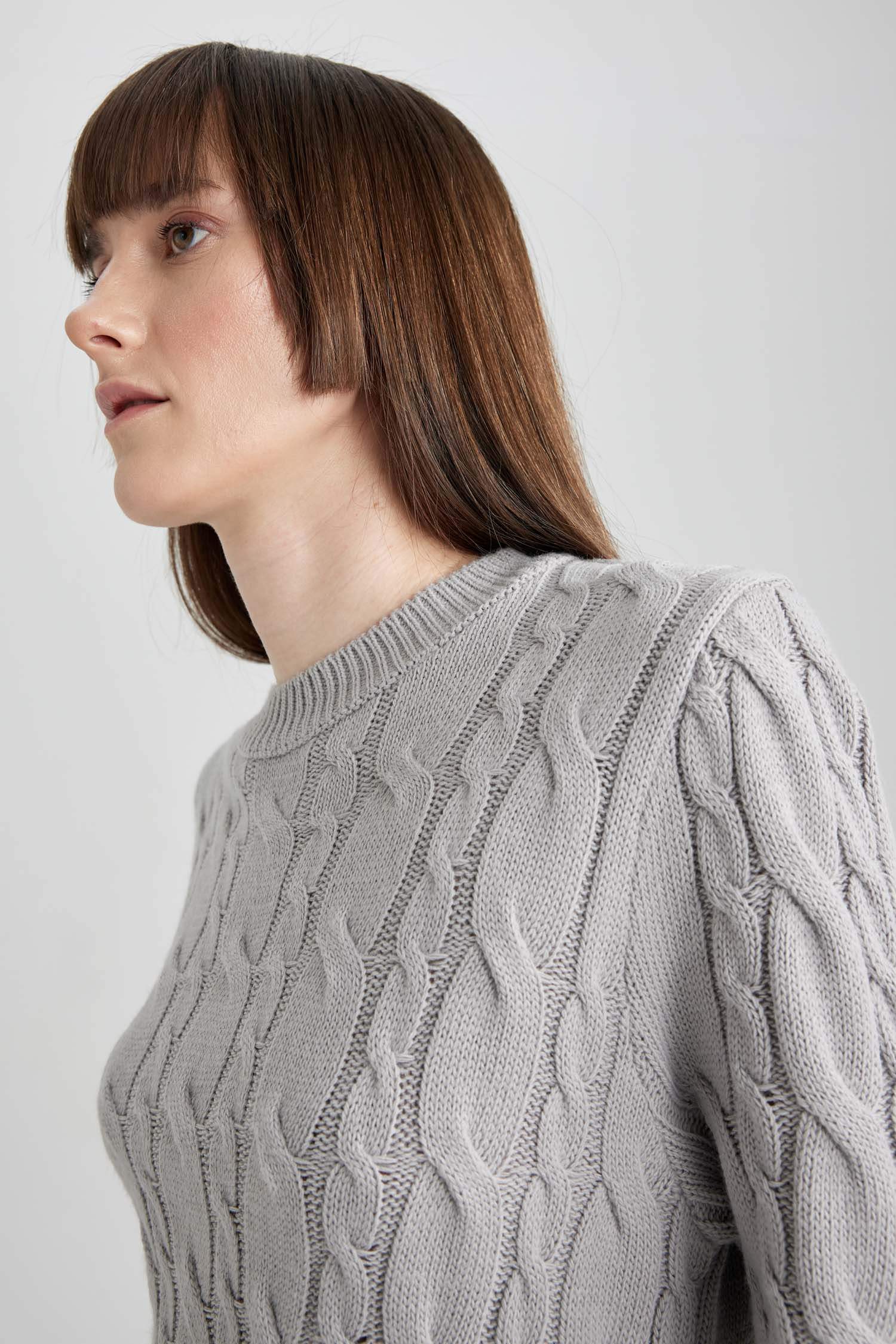 Relax Fit Bisiklet Yaka Kazak