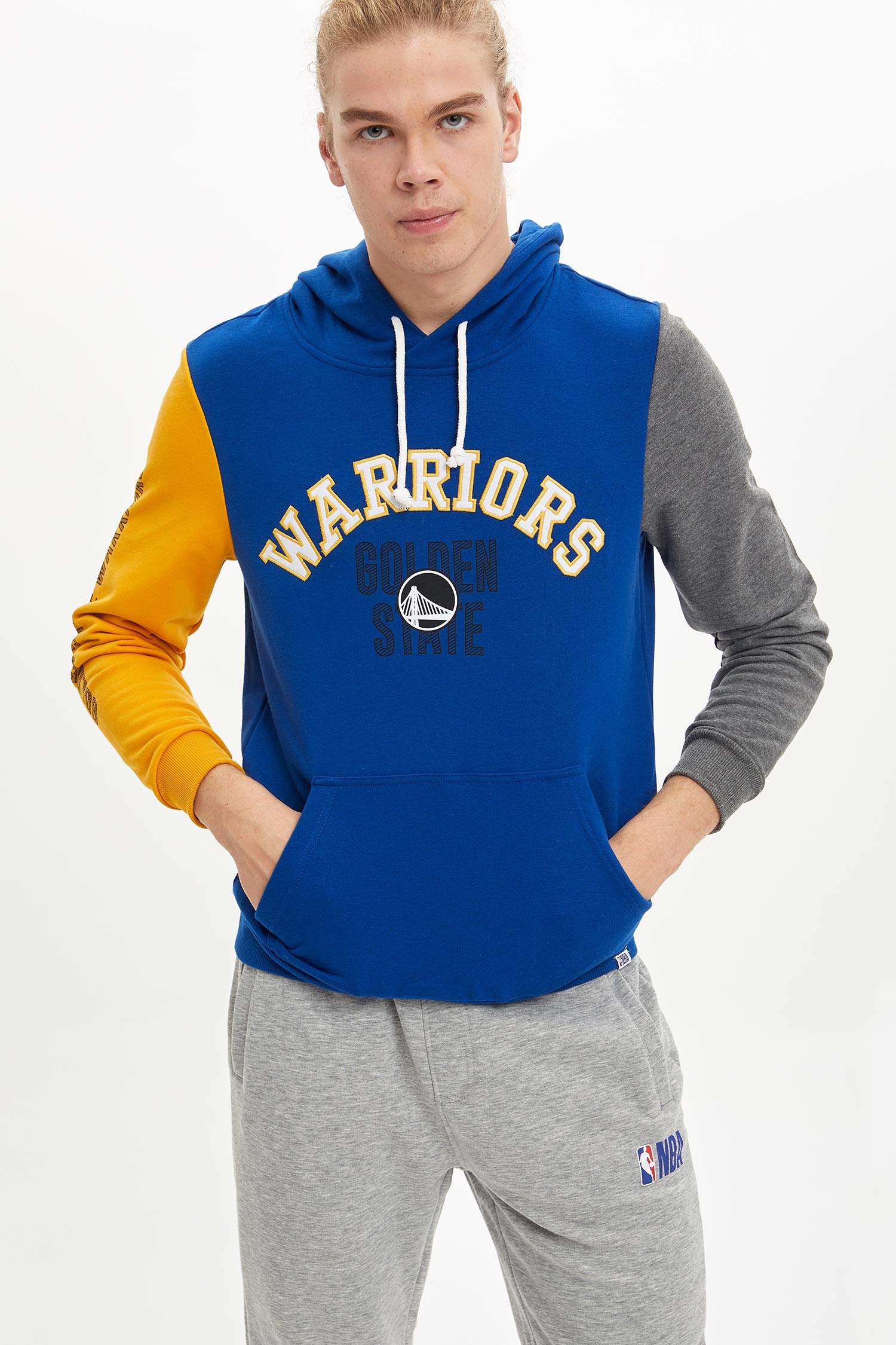 DeFactoFit NBA Golden State Warriors Regular Fit Hoodie Sweatshirt