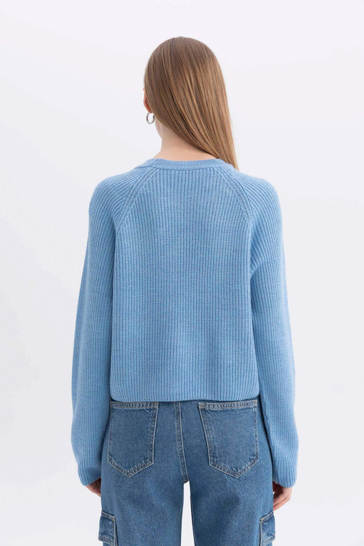 Coool Regular Fit Bisiklet Yaka Basic Düz Triko Kazak