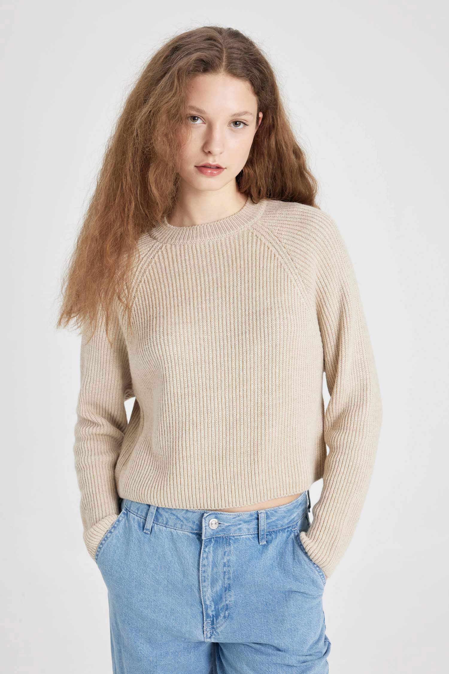 Coool Regular Fit Bisiklet Yaka Basic Düz Triko Kazak