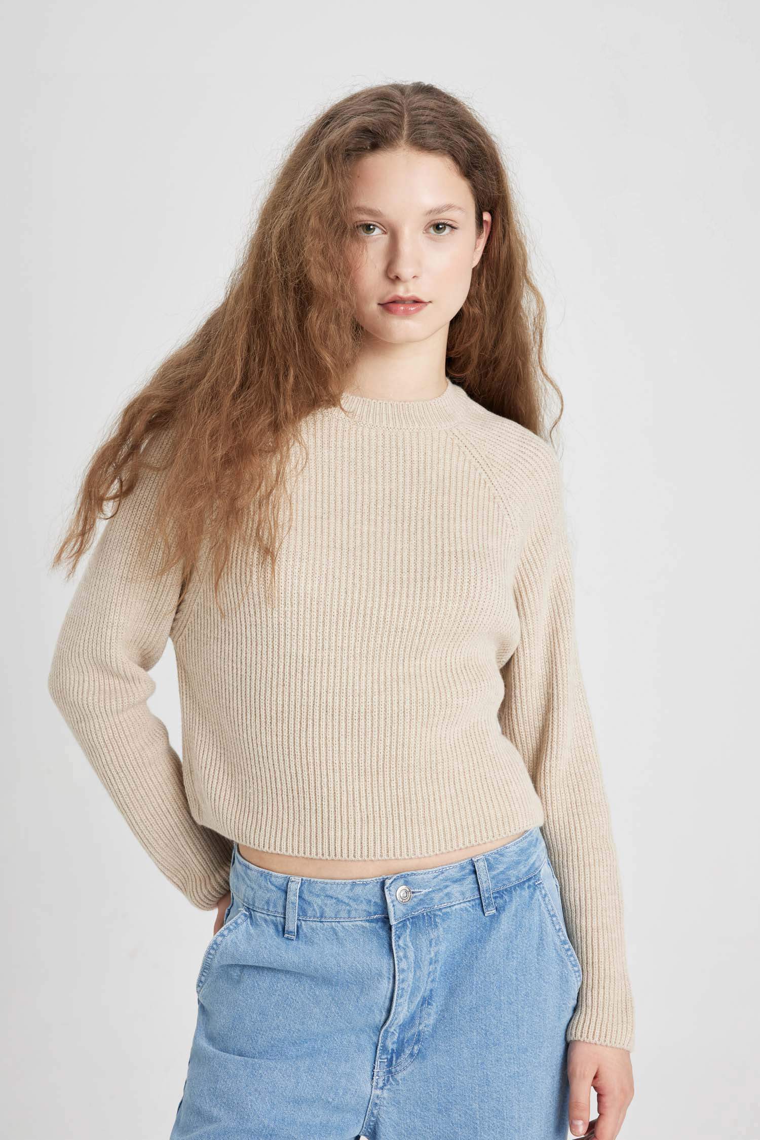 Coool Regular Fit Bisiklet Yaka Basic Düz Triko Kazak