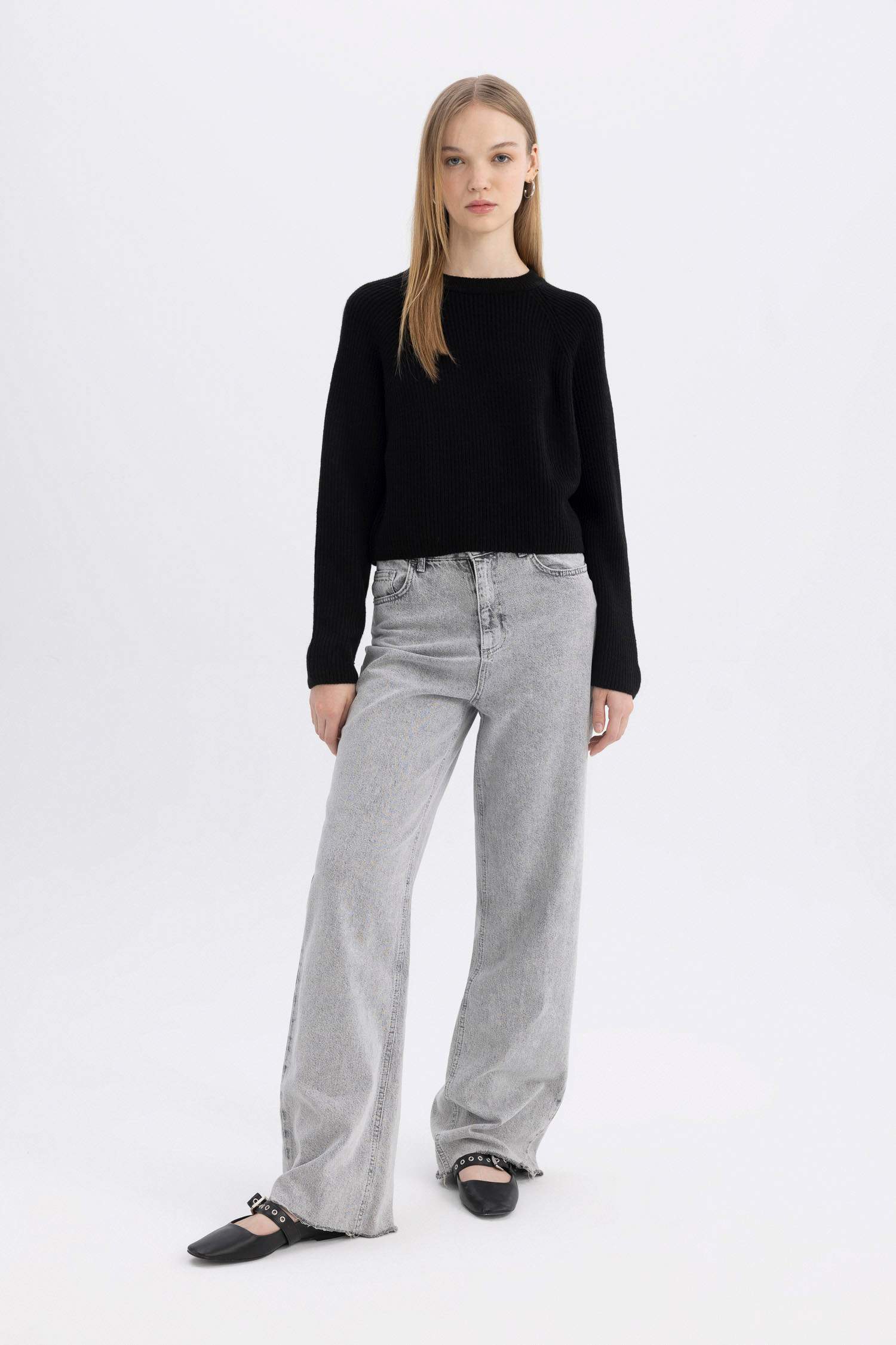 Coool Regular Fit Bisiklet Yaka Basic Düz Triko Kazak