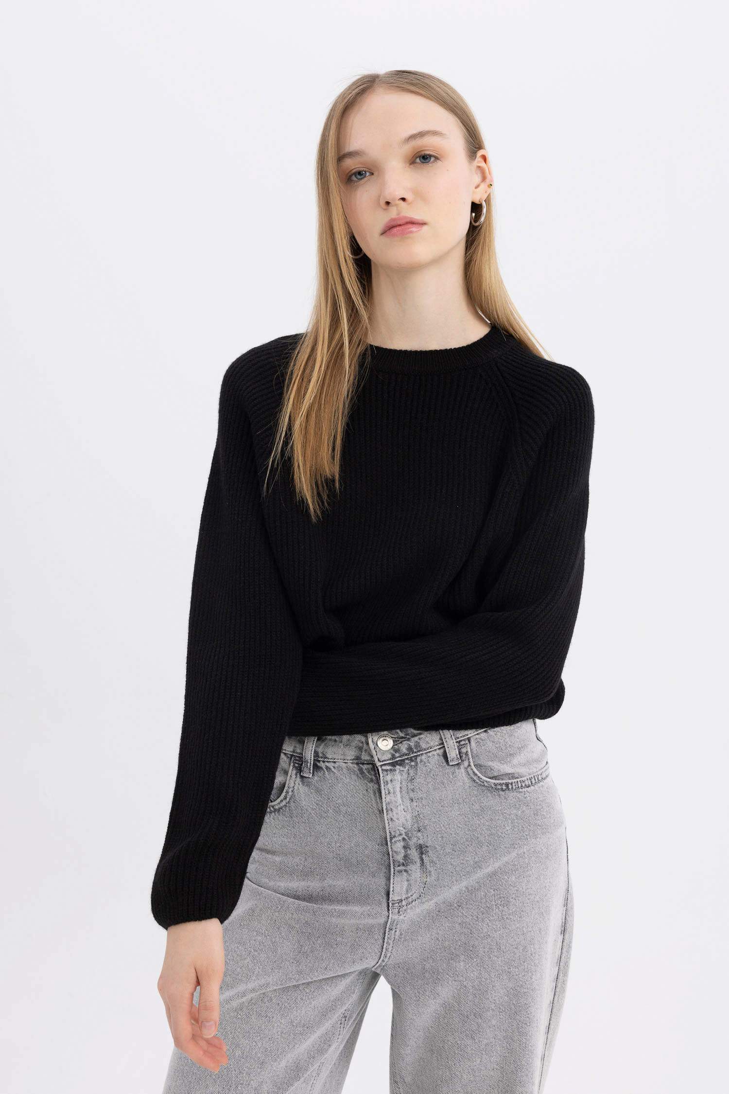 Coool Regular Fit Bisiklet Yaka Basic Düz Triko Kazak